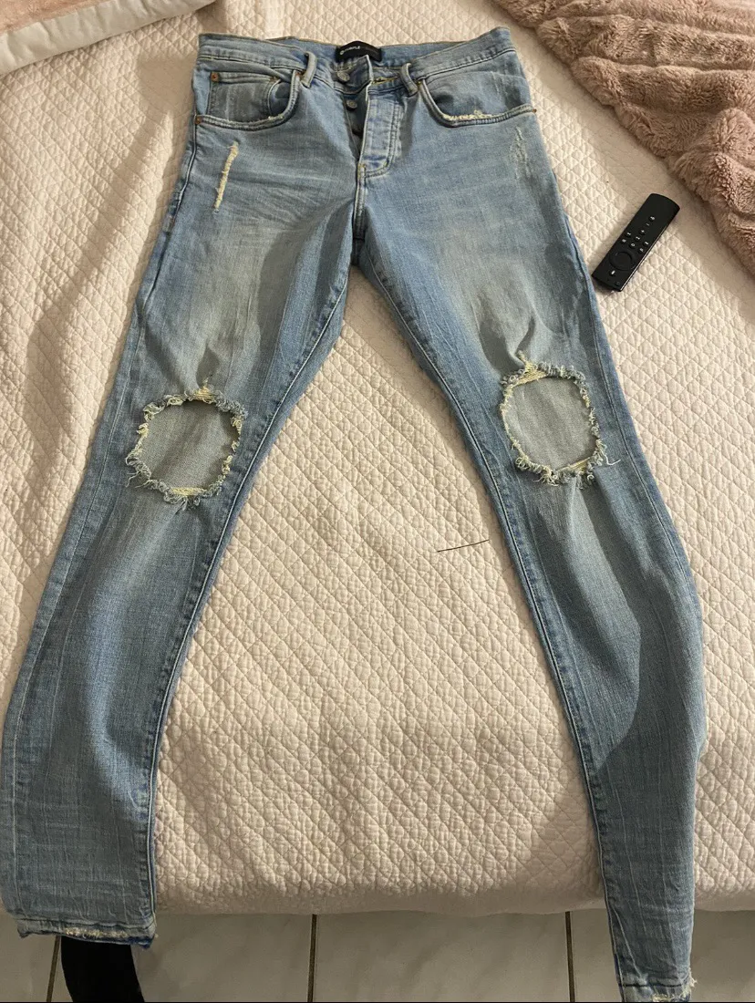 purple jeans