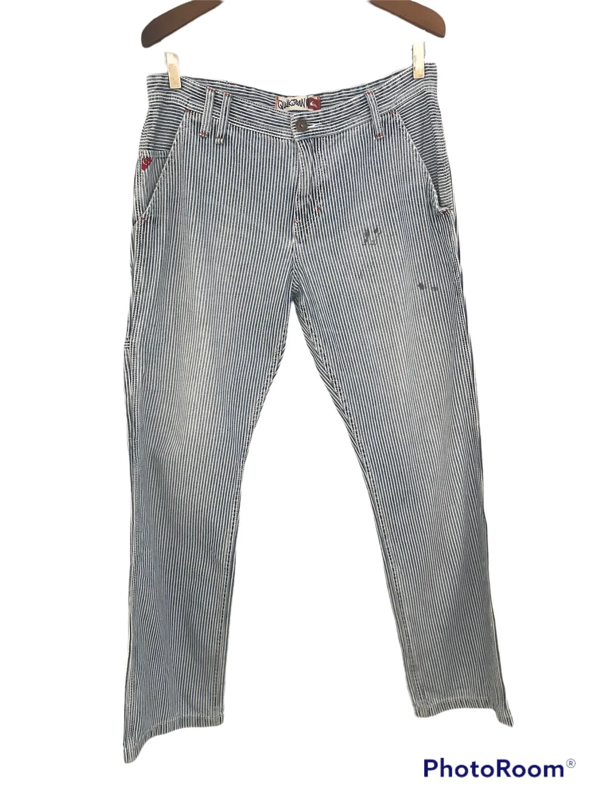Distressed QuikJean Regular Fit Hickory Striped