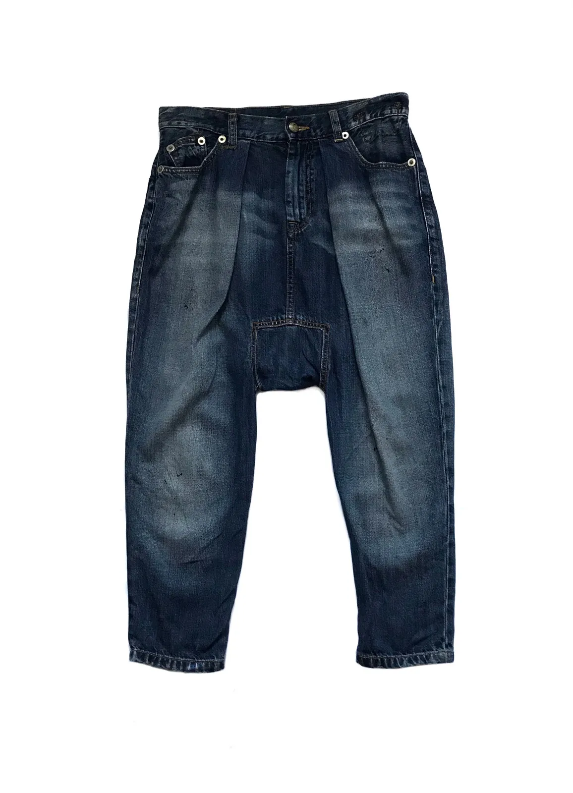 R13 DROP CROTH PLEATED JEANS