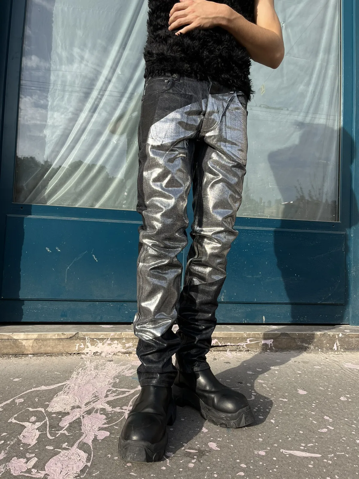 Raf by Raf Simons waxed jean