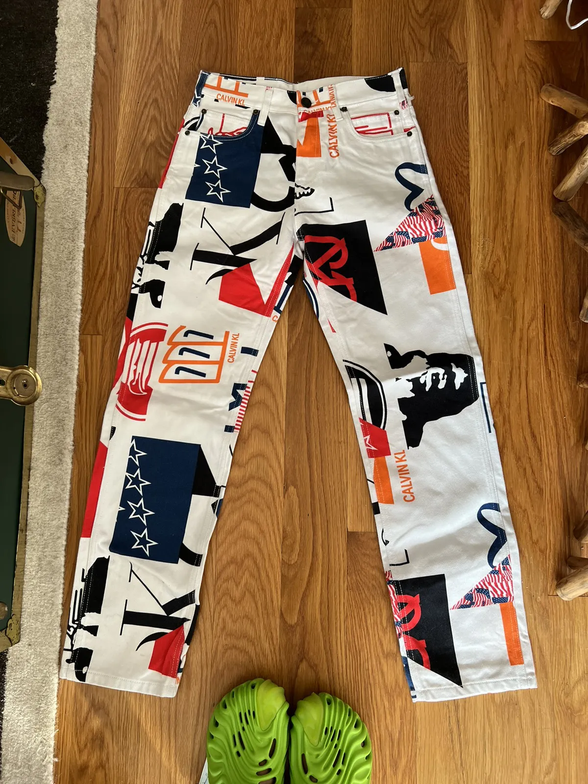 Calvin Klein 205W39NYC RAF Simmons Printed Denim Pants
