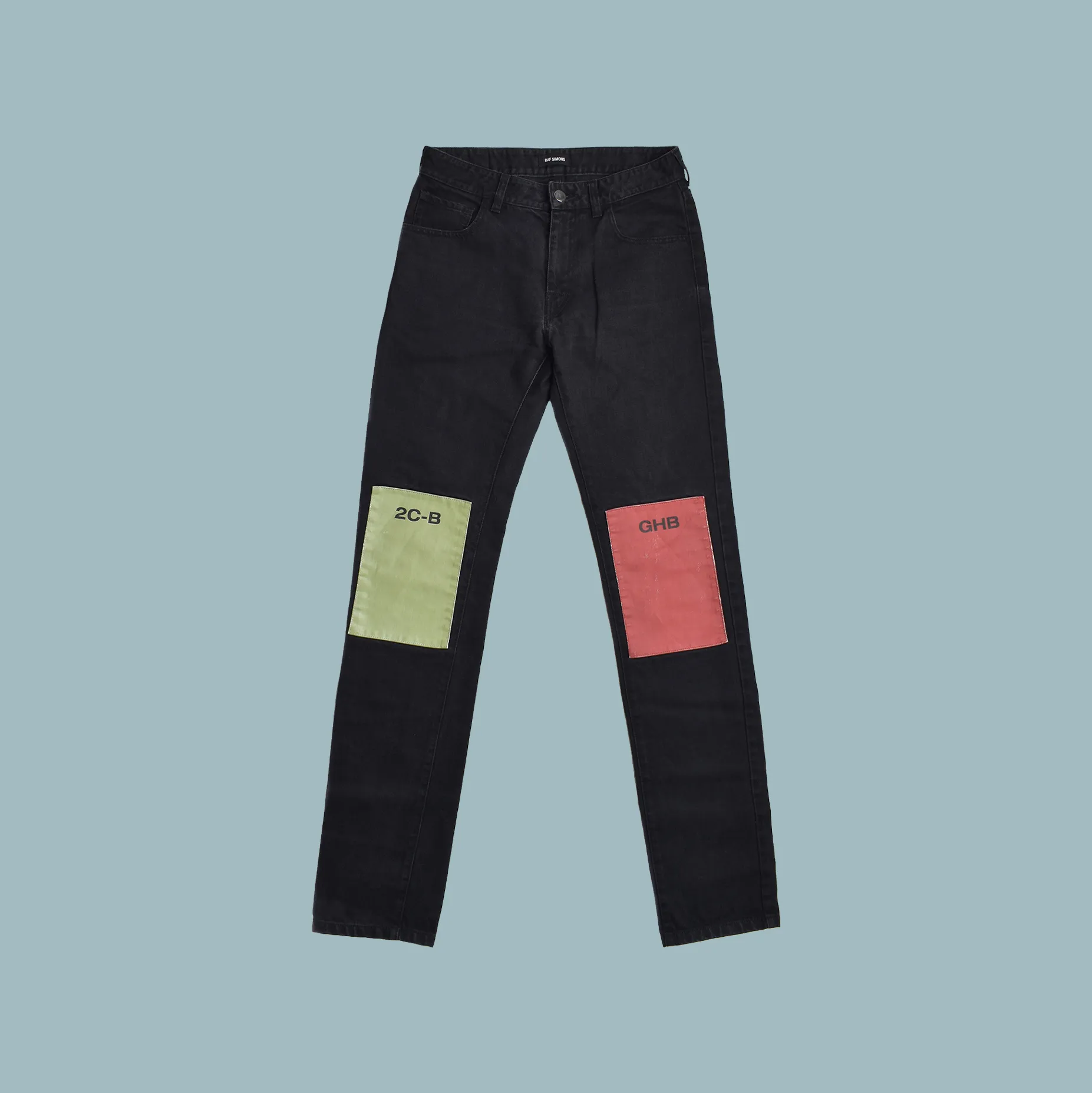 RAF SIMONS Regular Fit Jeans With Patches AW18