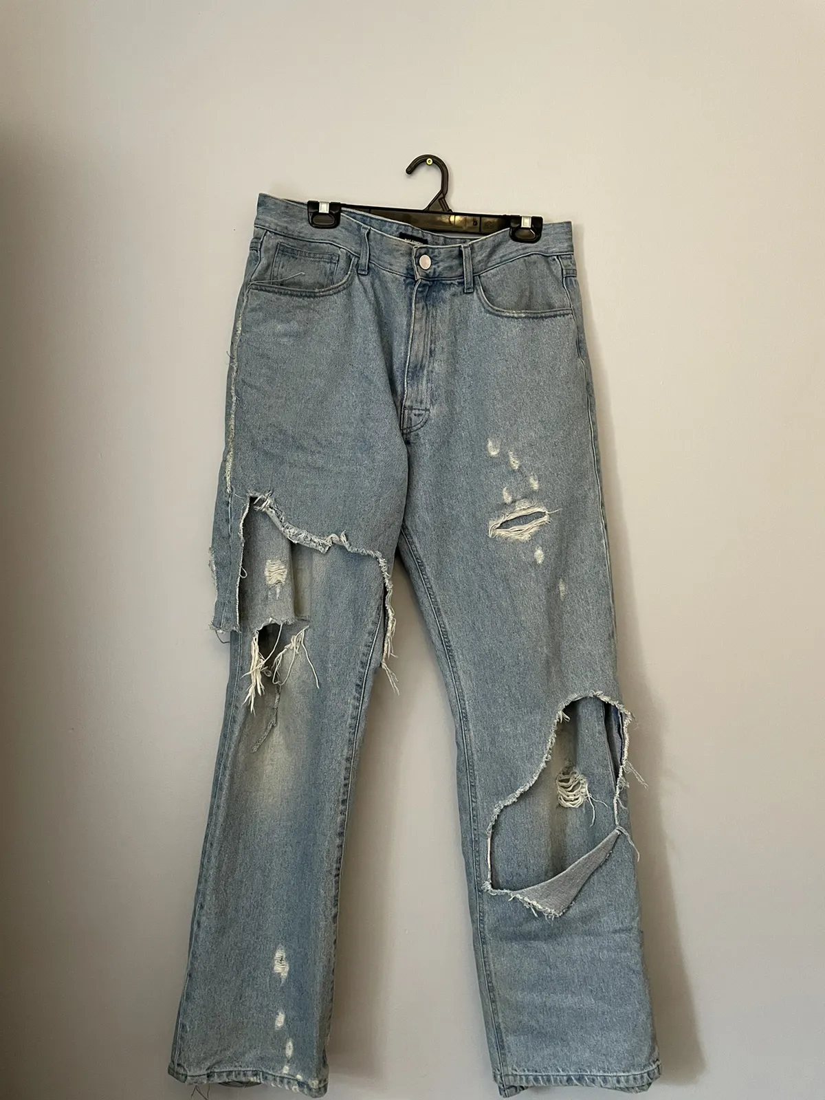 Raf Simons destroyed double layered denim
