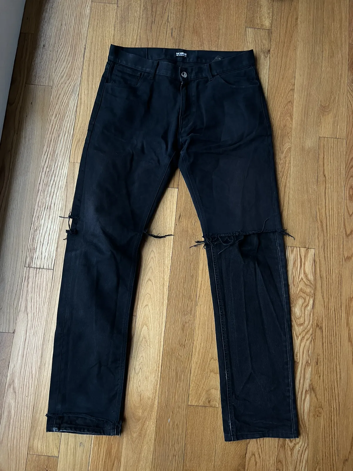 Double destroyed denim black aw20-21