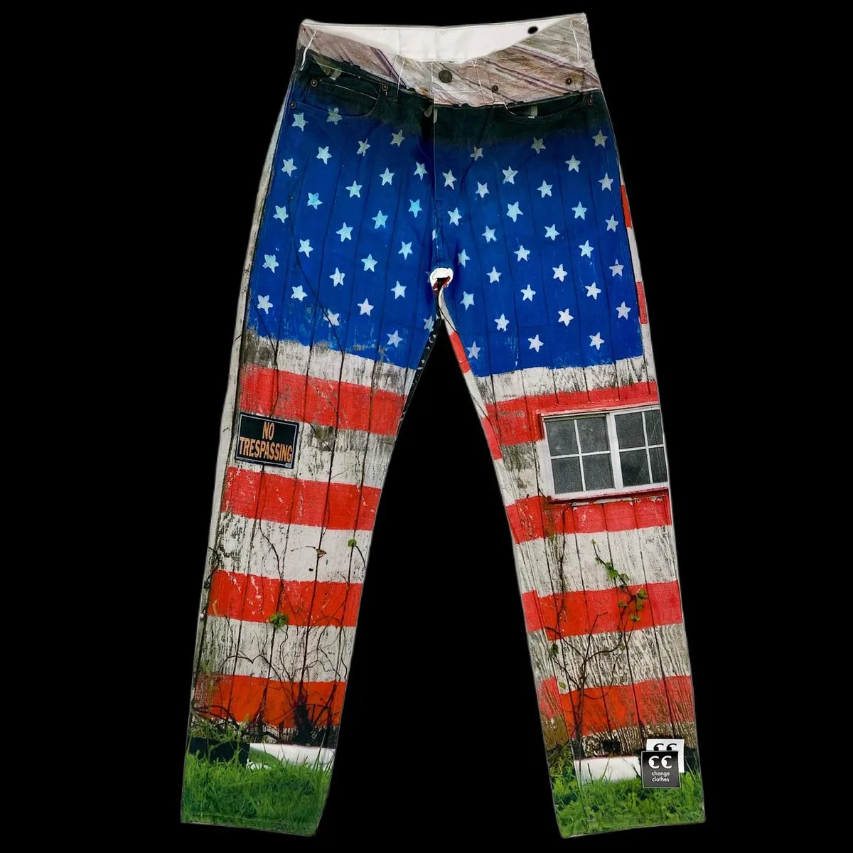 raf simons calvin klein est 1978 painted barn denim jeans