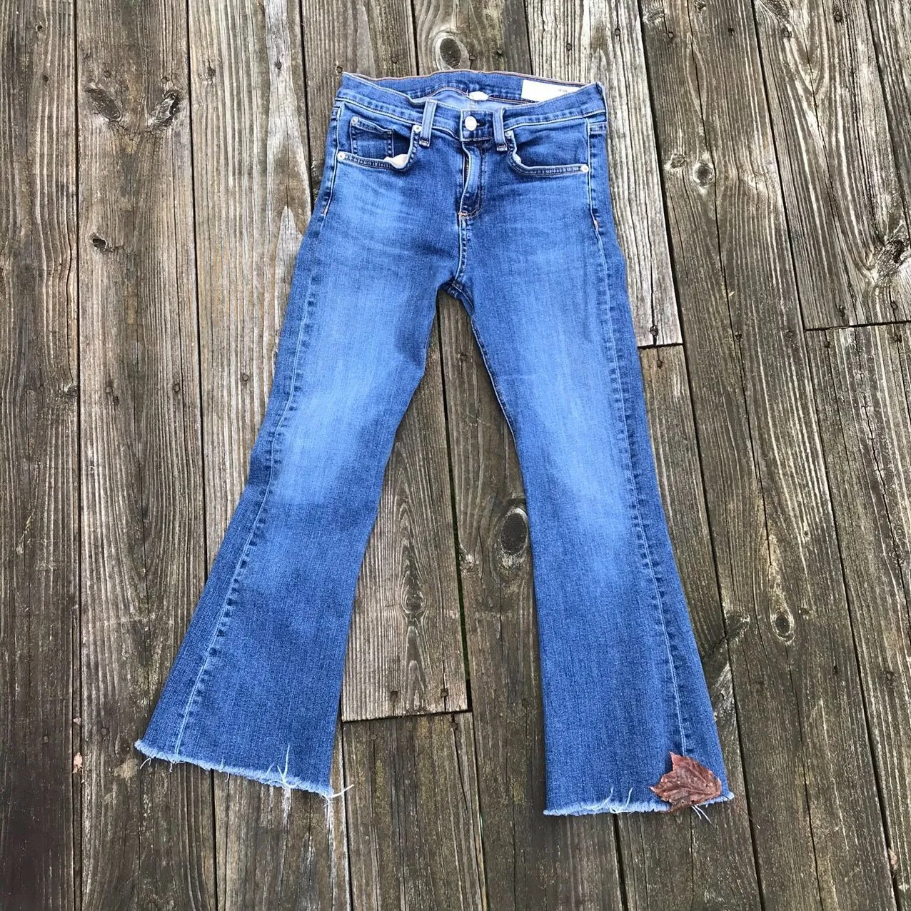 Rag and Bone Denim Flare in a faded classic blue jean color