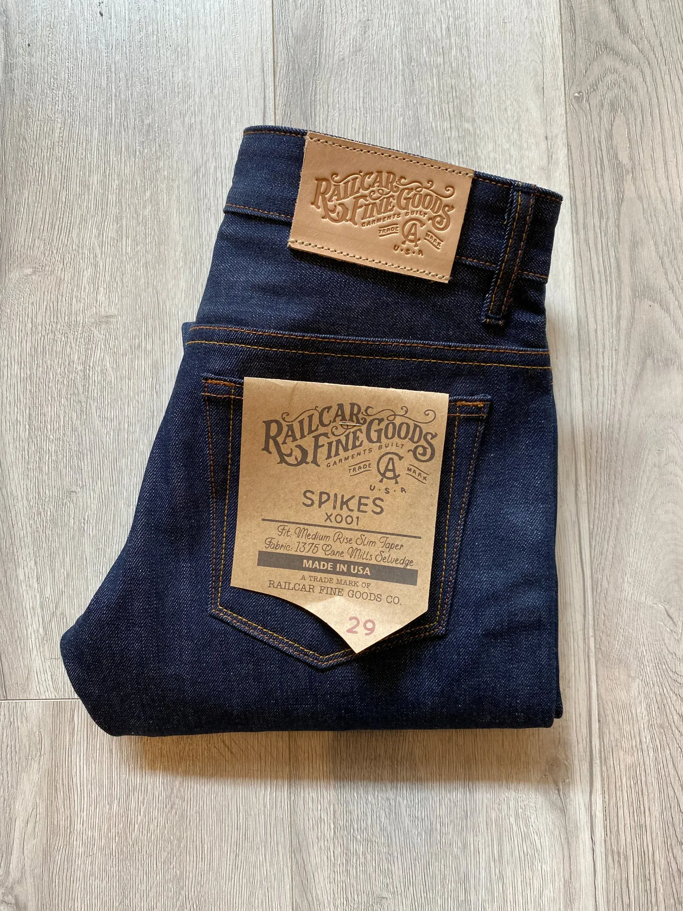 Railcar Fine Goods Spikes x001 Slim Taper 13.5oz Jeans