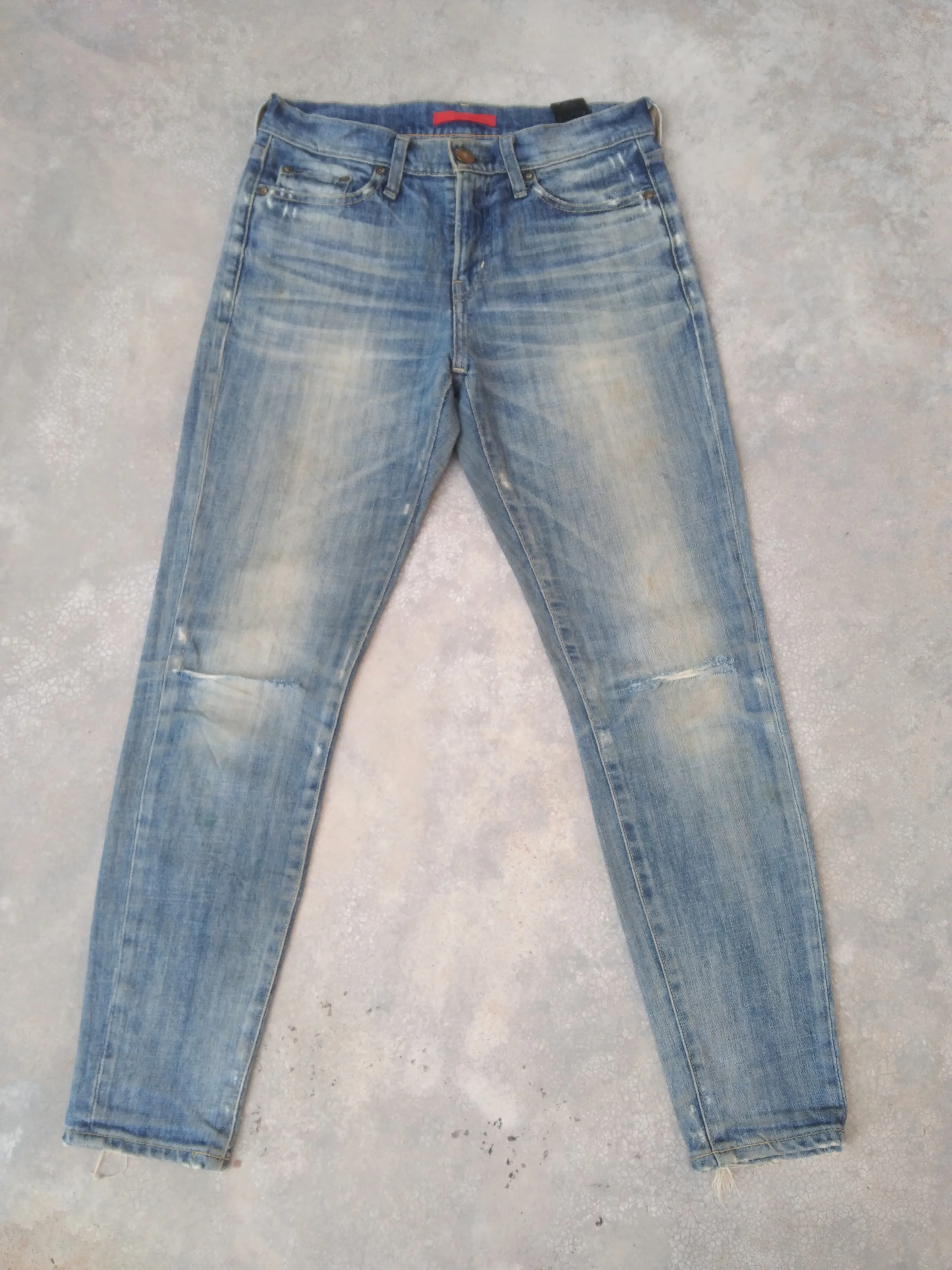 Vintage Japanese Jeans Red Card Distressed Denim 28x28