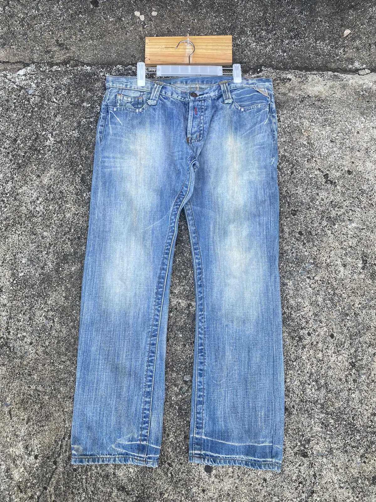 Vintage Distressed Light Wash Jeans By Replay Brand