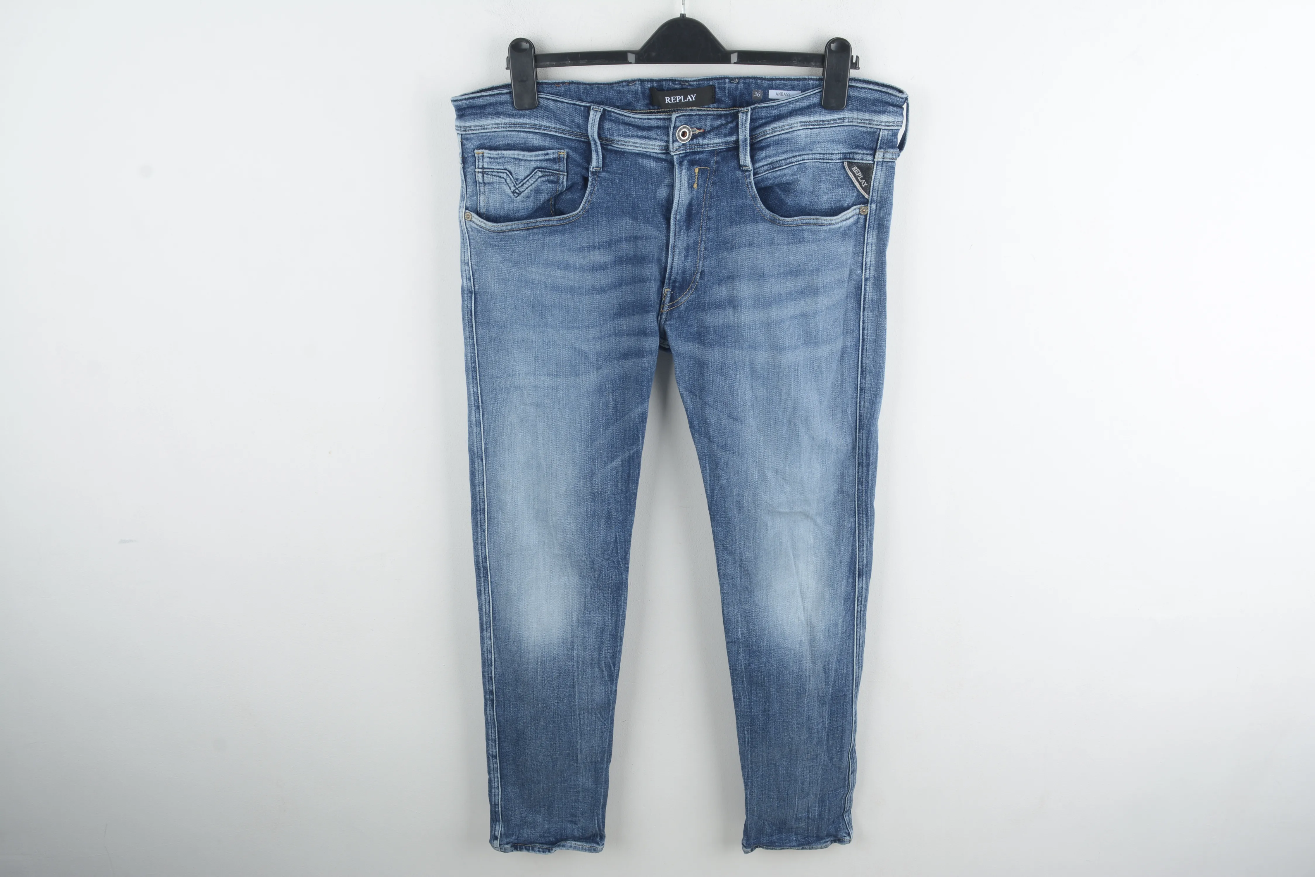 Anbass W36 L32 Jeans Denim Slim Fit Pants Trousers Straight