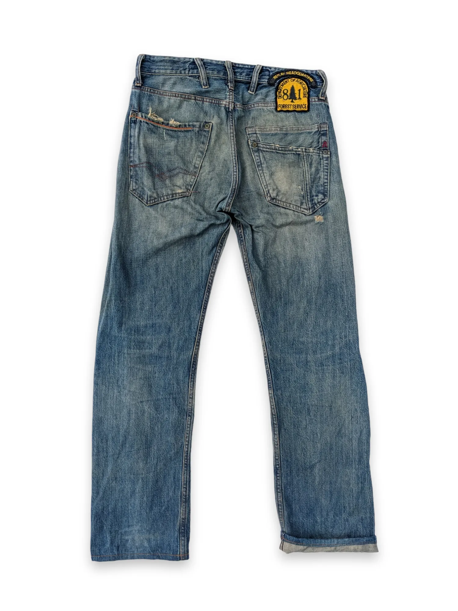 🔥Replay Original Blue Distressed Denim