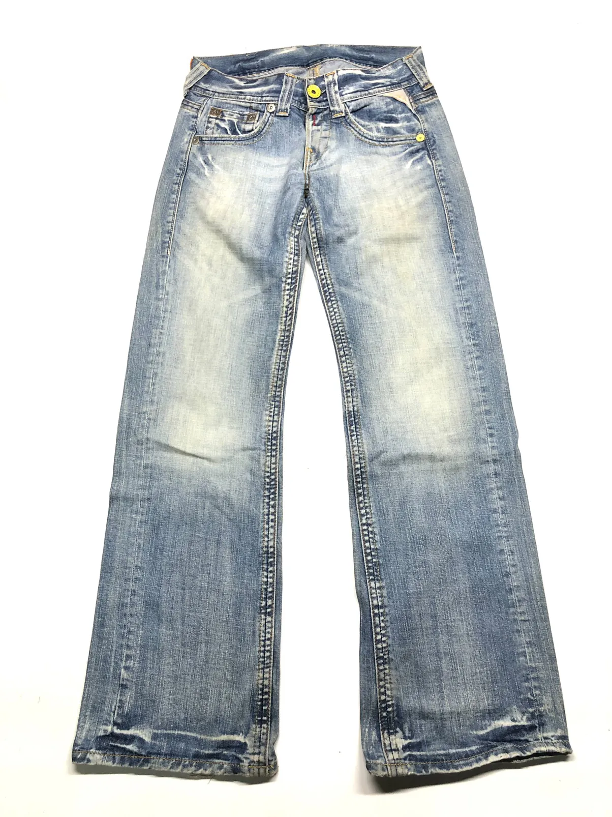 VINTAGE FLARED REPLAY DISSTRESSED DENIM NICE DESIGN