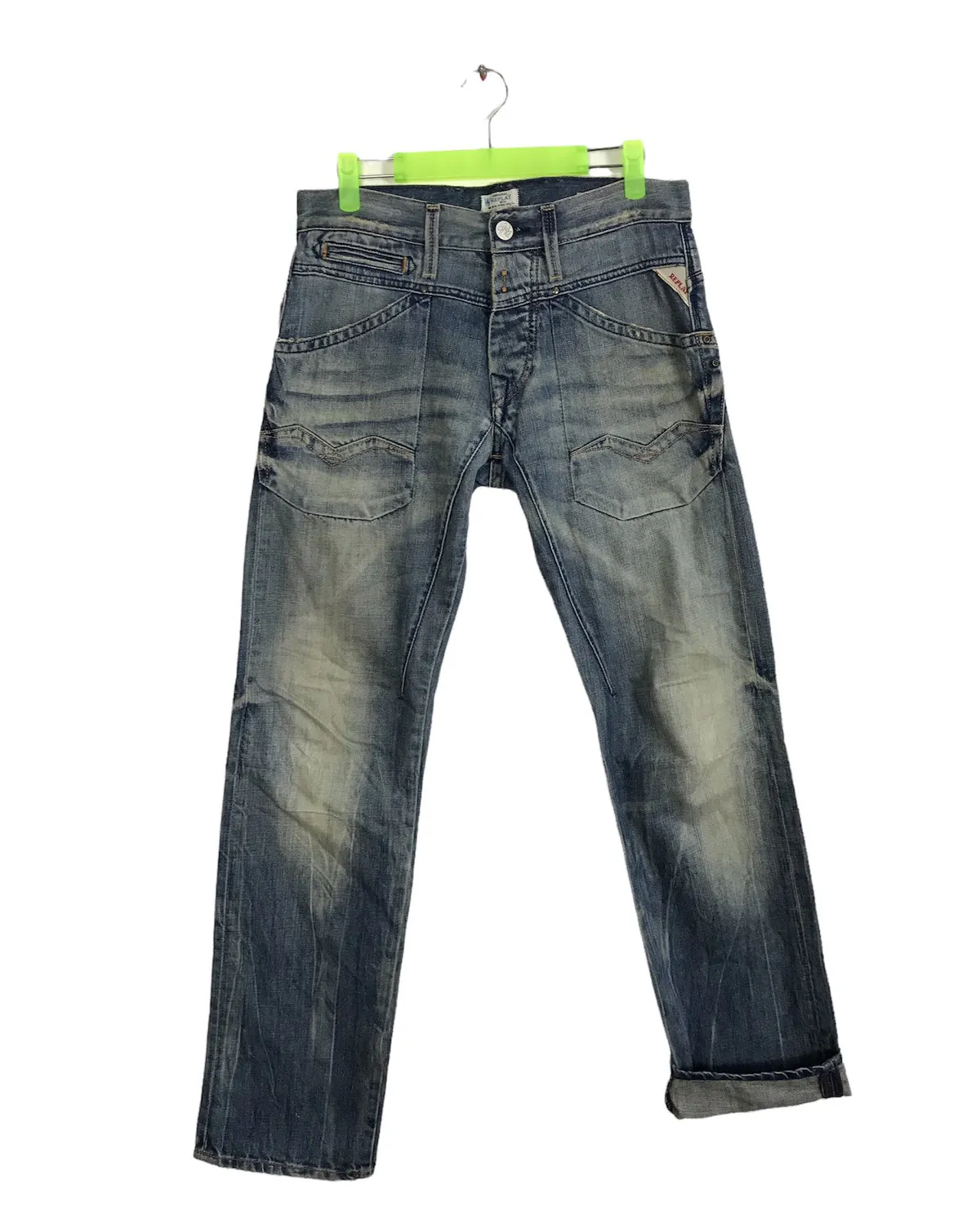 Replay R81 Asolo Italy Distressed Denim Jeans Buttonfly