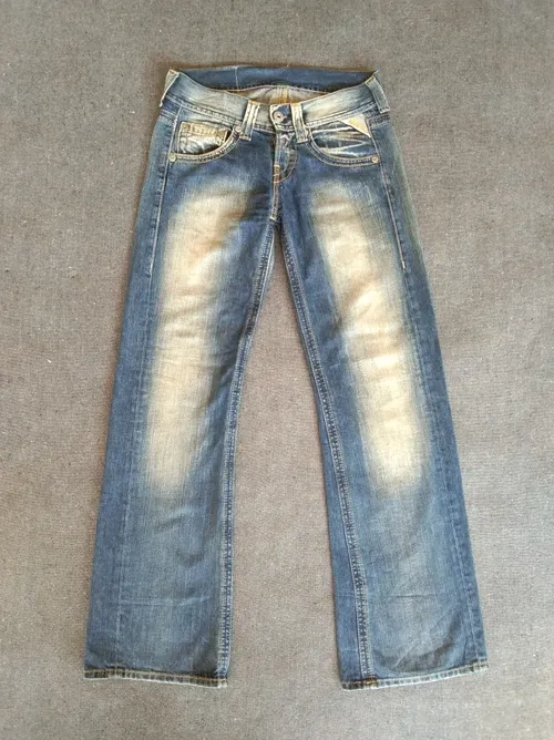 Vintage Replay Low Rise Original Wash Flared Jeans 28x31