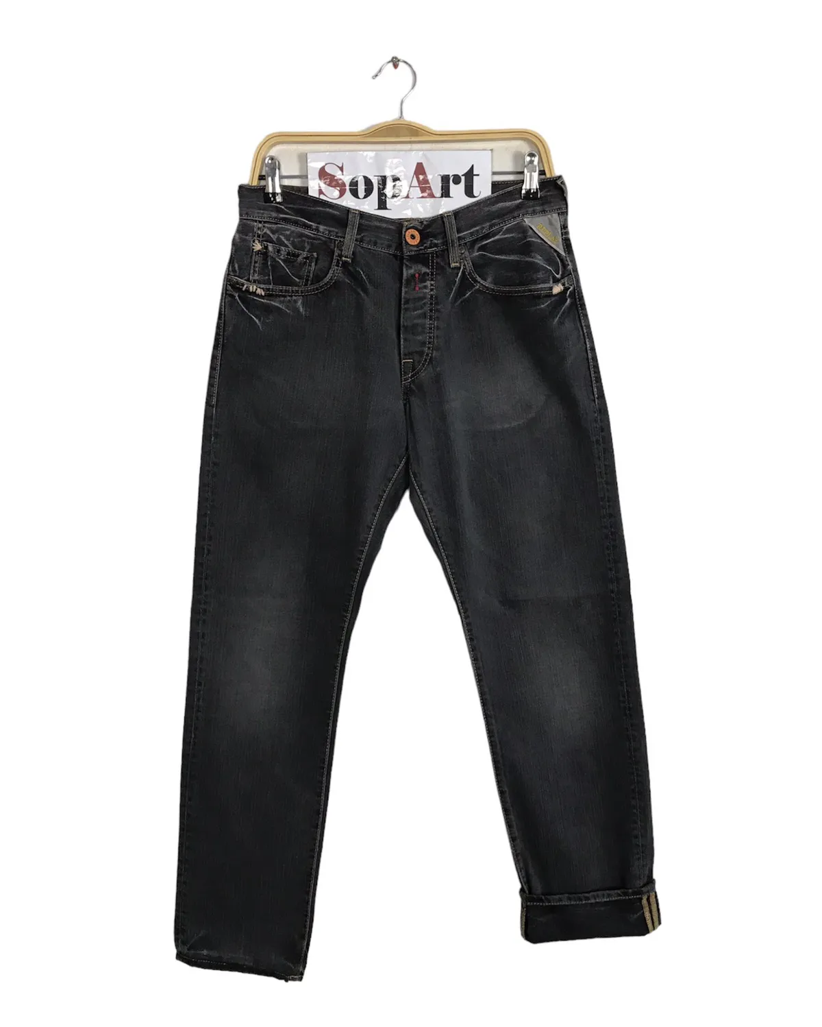 Vintage Replay Black Colour Button Jeans Style