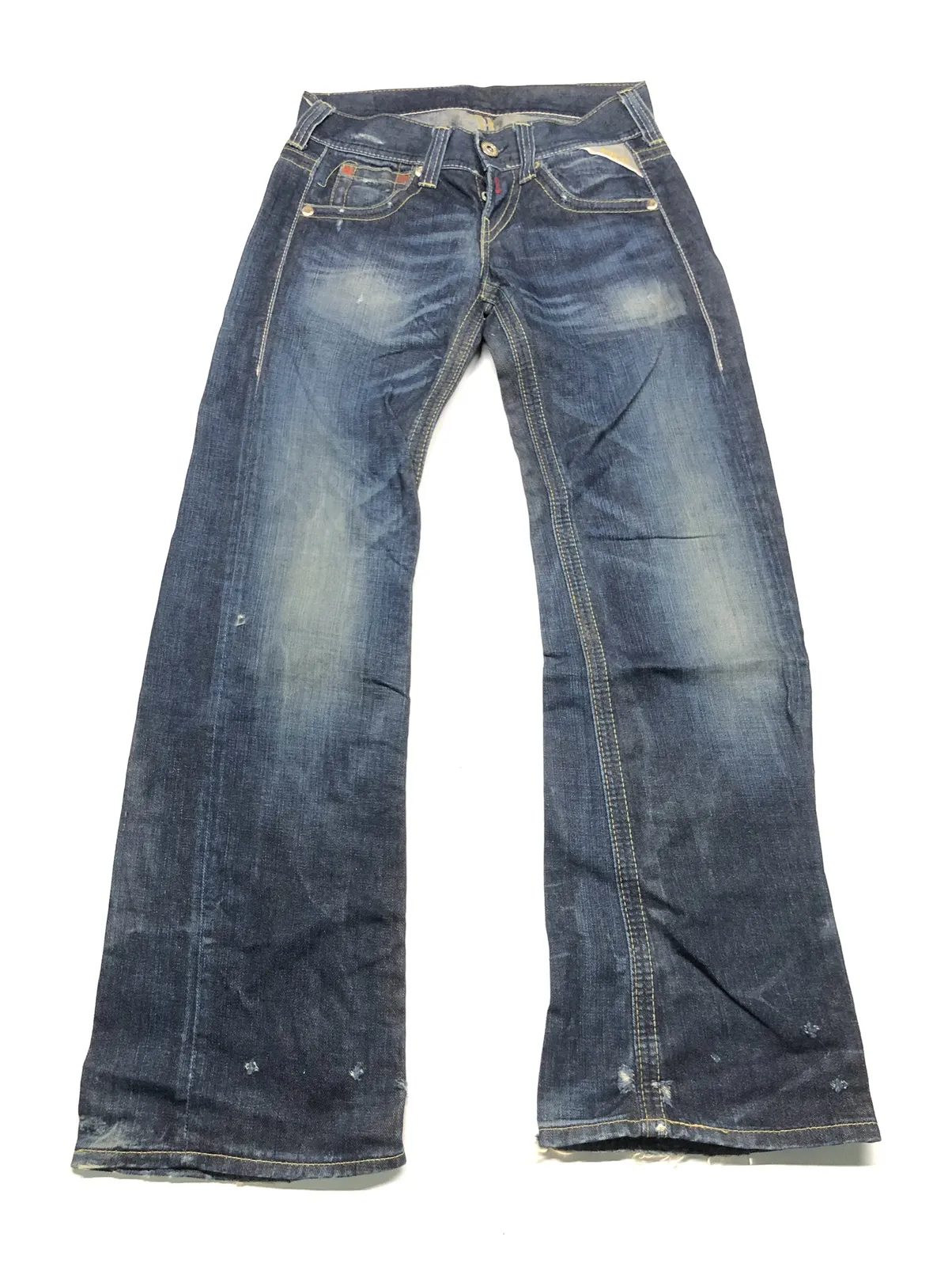 VINTAGE REPLAY DISSTRESSED BLUE DENIM NICE DESIGN STYLE
