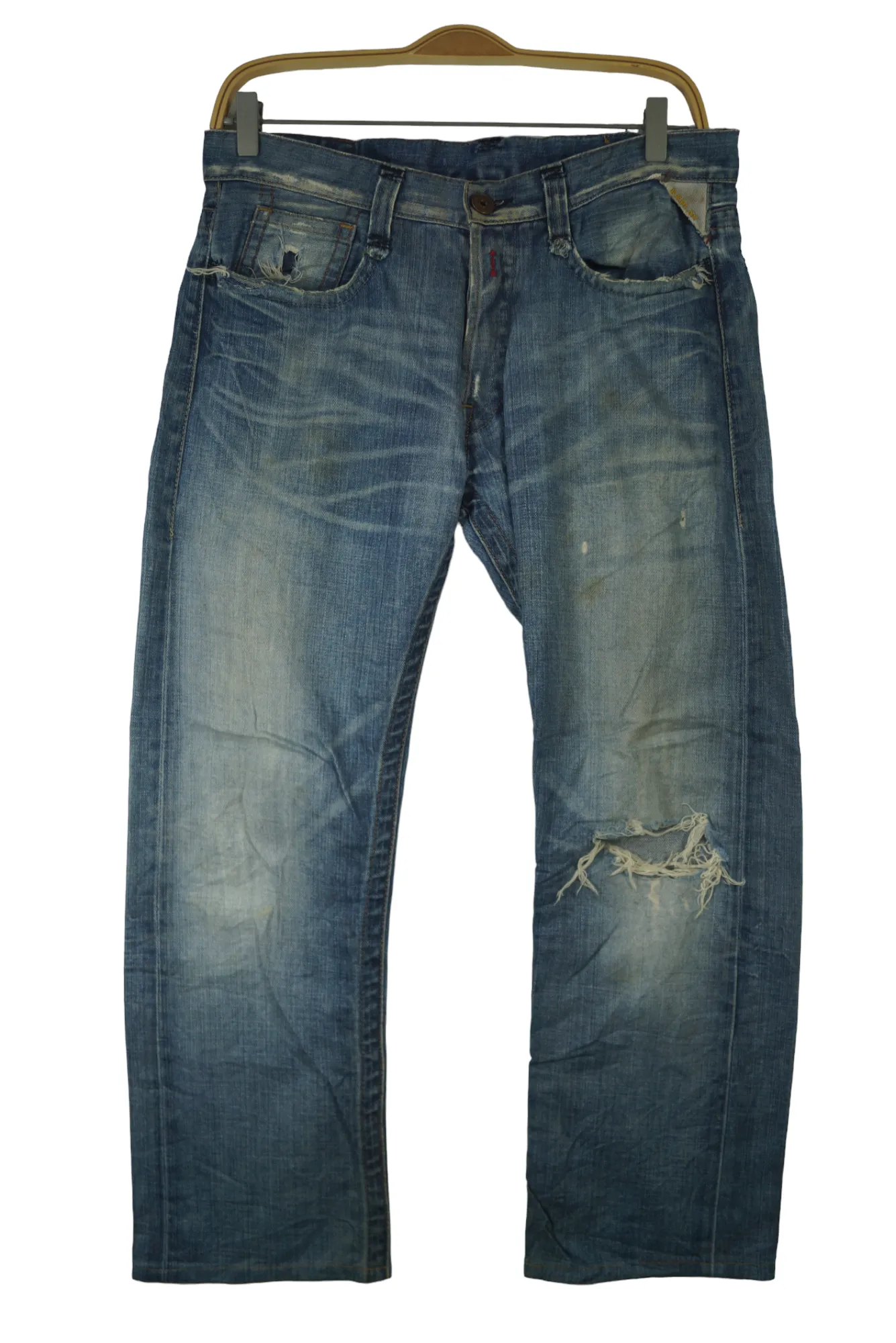 Rare!! Vintage Denim Replay Button Japanese Brand