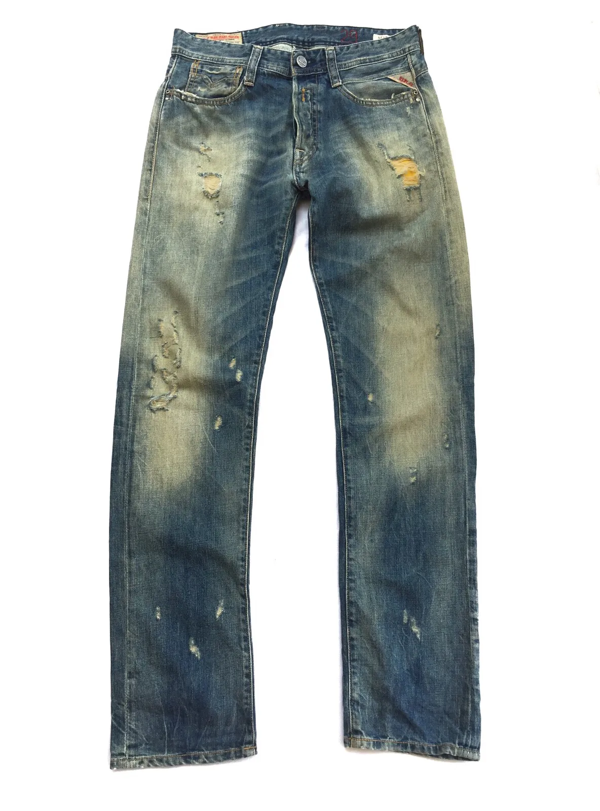 DISTRESSED REPLAY NEW DOC STRAIGHT DENIM