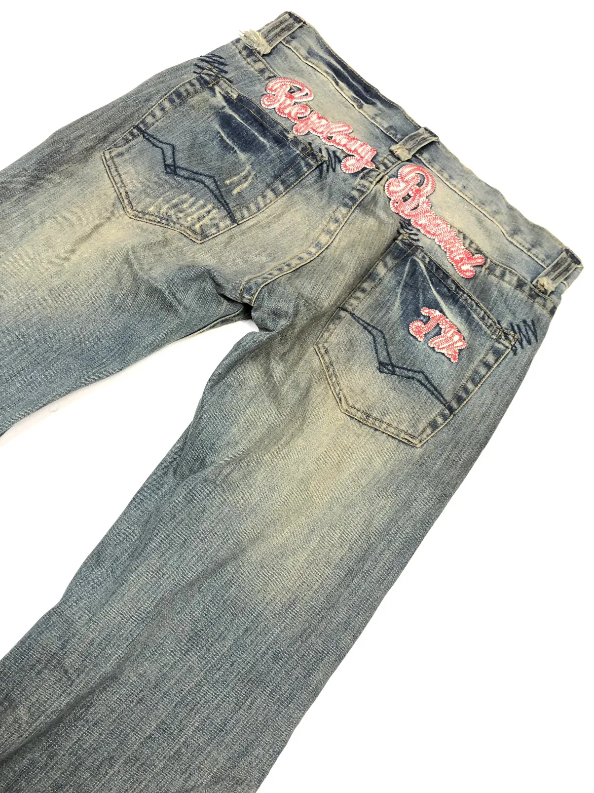 VINTAGE REPLAY LIGHT BLUE WASH EMBROIDERY SPELL OUT BACK