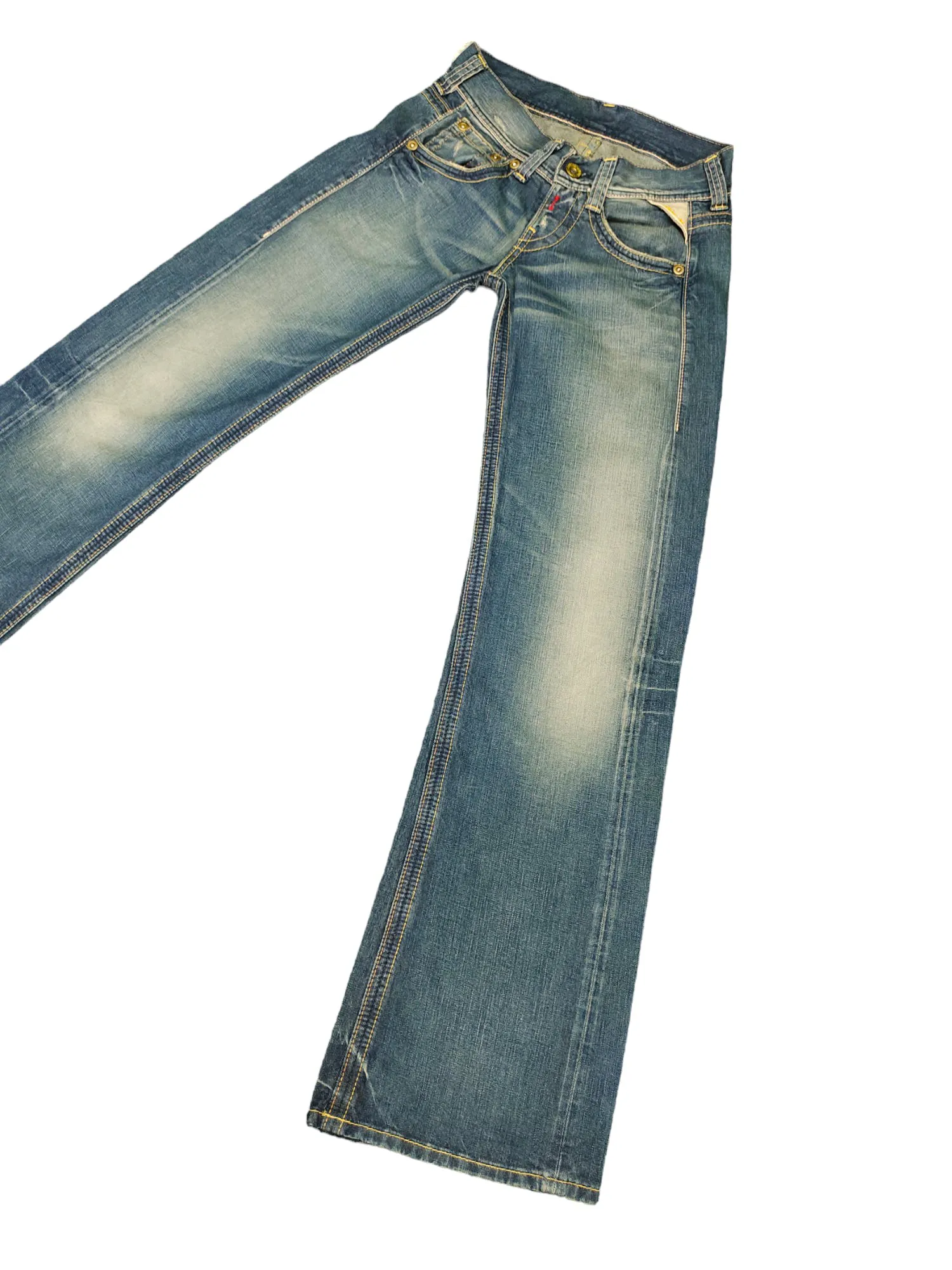 Flare Jeans Replay Denim Boot Cut Wide Leg Low Rise