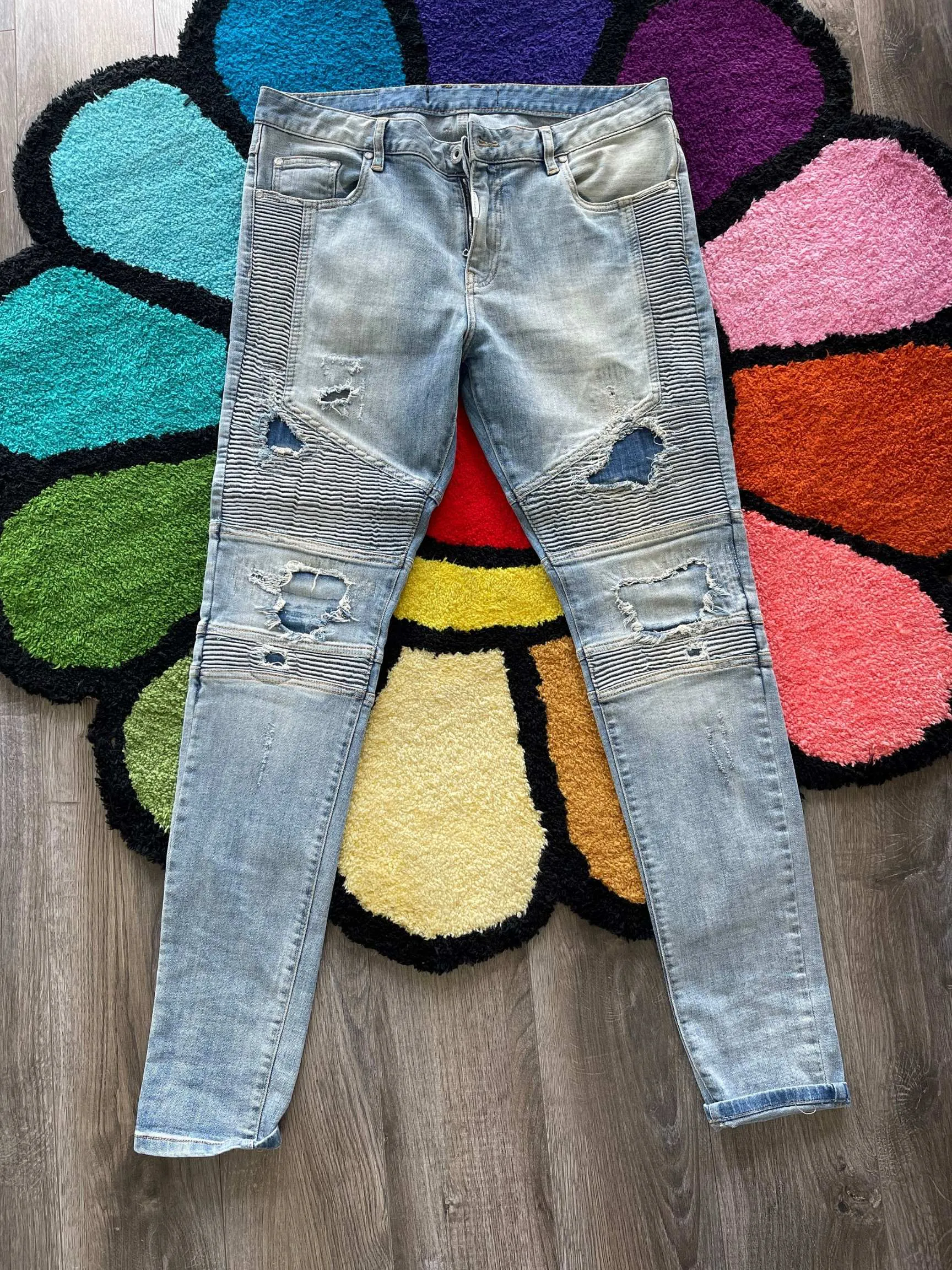 Represent Destroyed Biker Denim