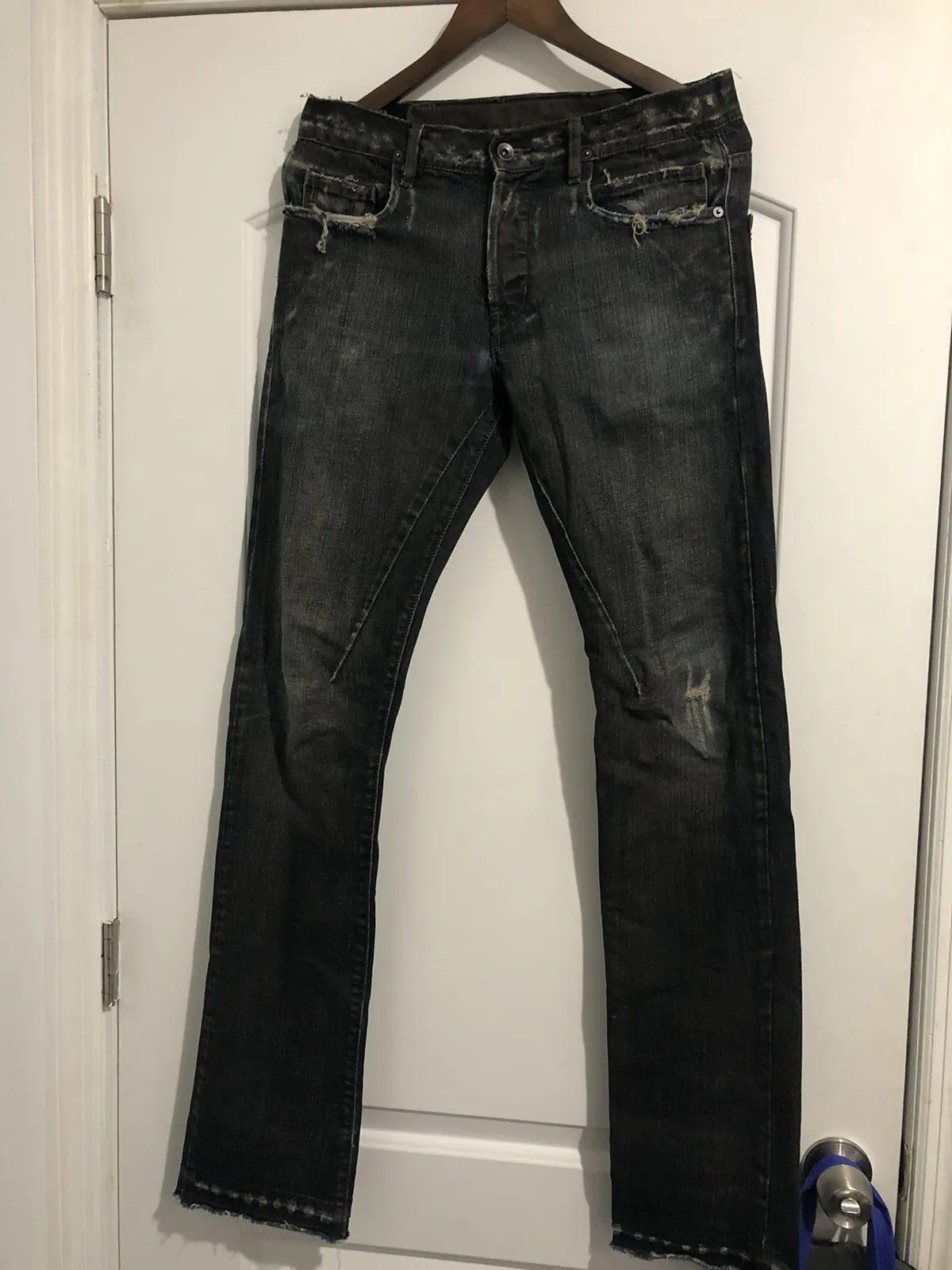 Rick Owens Olmar Mirta Processed Denim Jeans Drkshdw