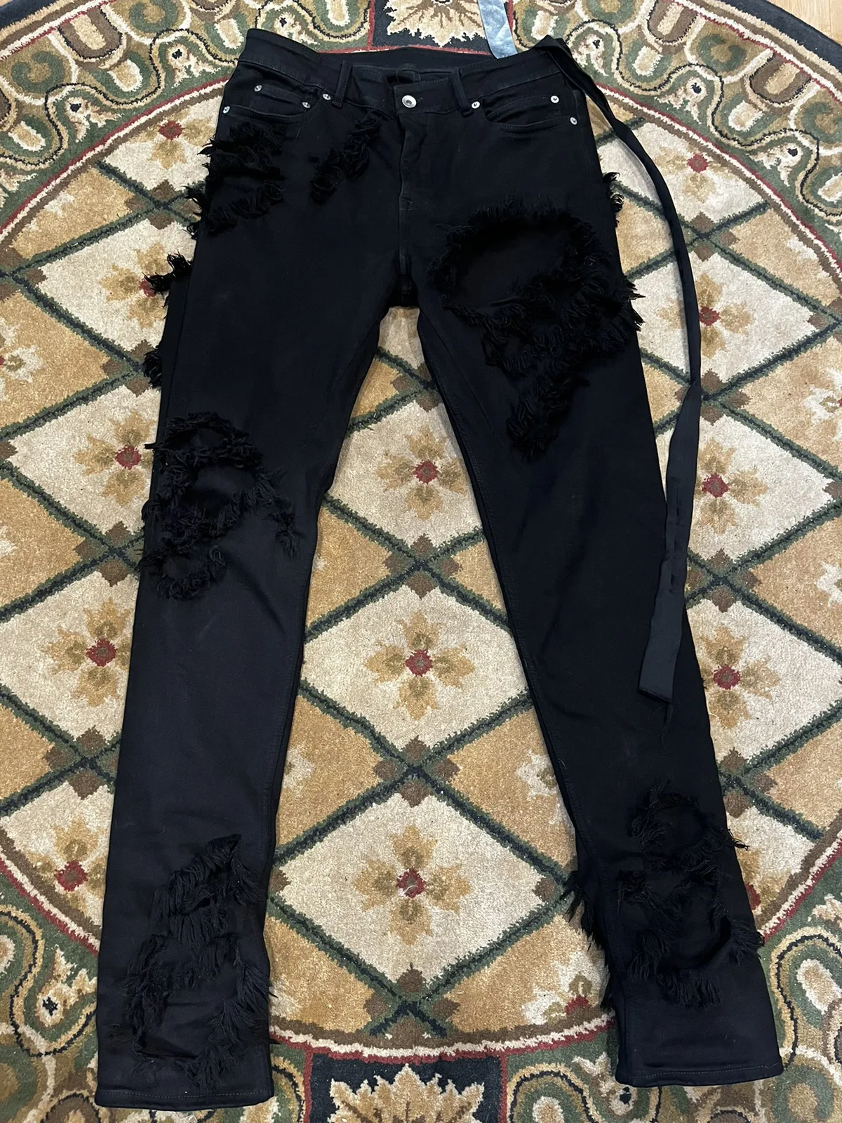 Rick Owens slashed destroyed denim