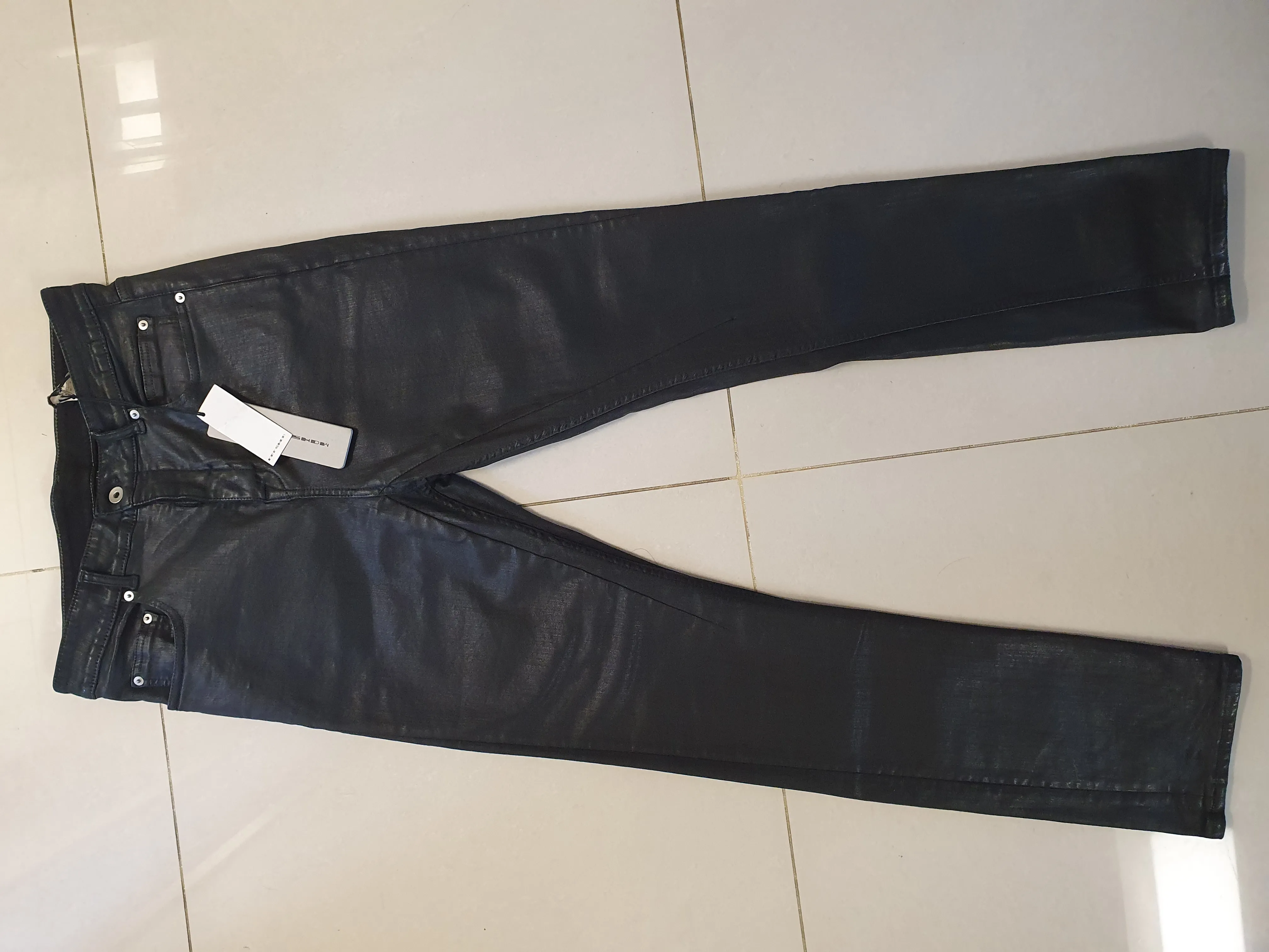 *RARE* 20FW SBW BLACK WAXED DETROIT DENIM JEANS SZ 31 BNWT