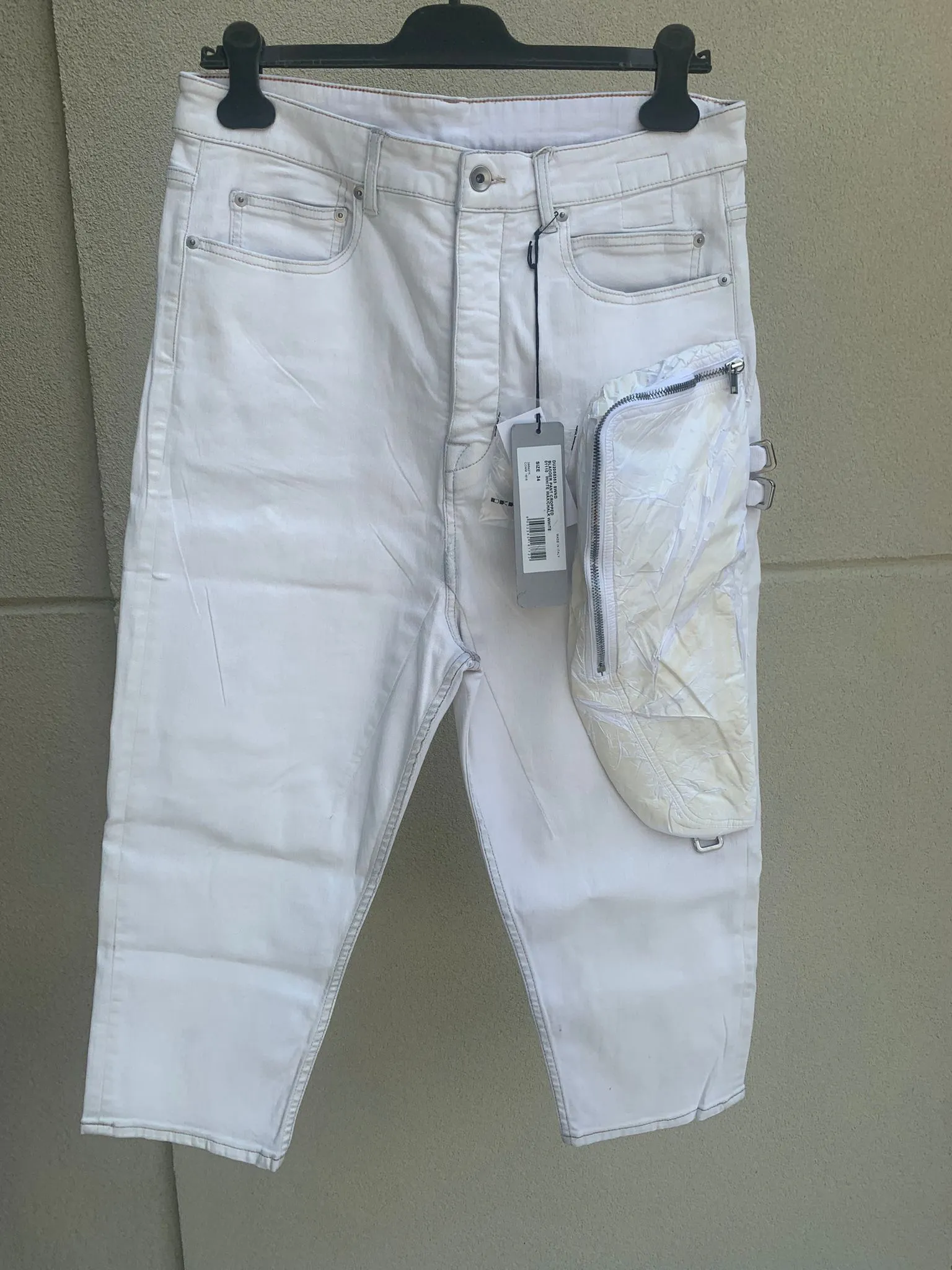 Bladder Cropped Denim in Chalk White