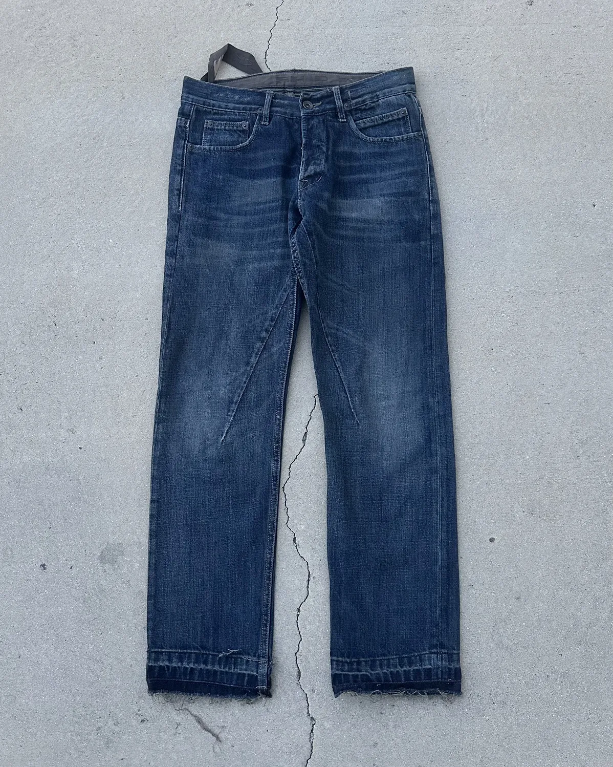 Rick Owens Drkshdw Dirty Blue Dark Wash Detroit Denim Jeans