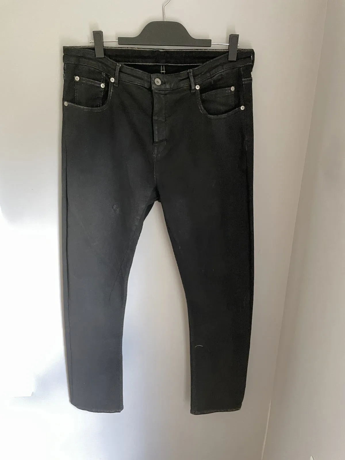 Rick Owens Waxed Detroit Cut Denim Brand New/Tags