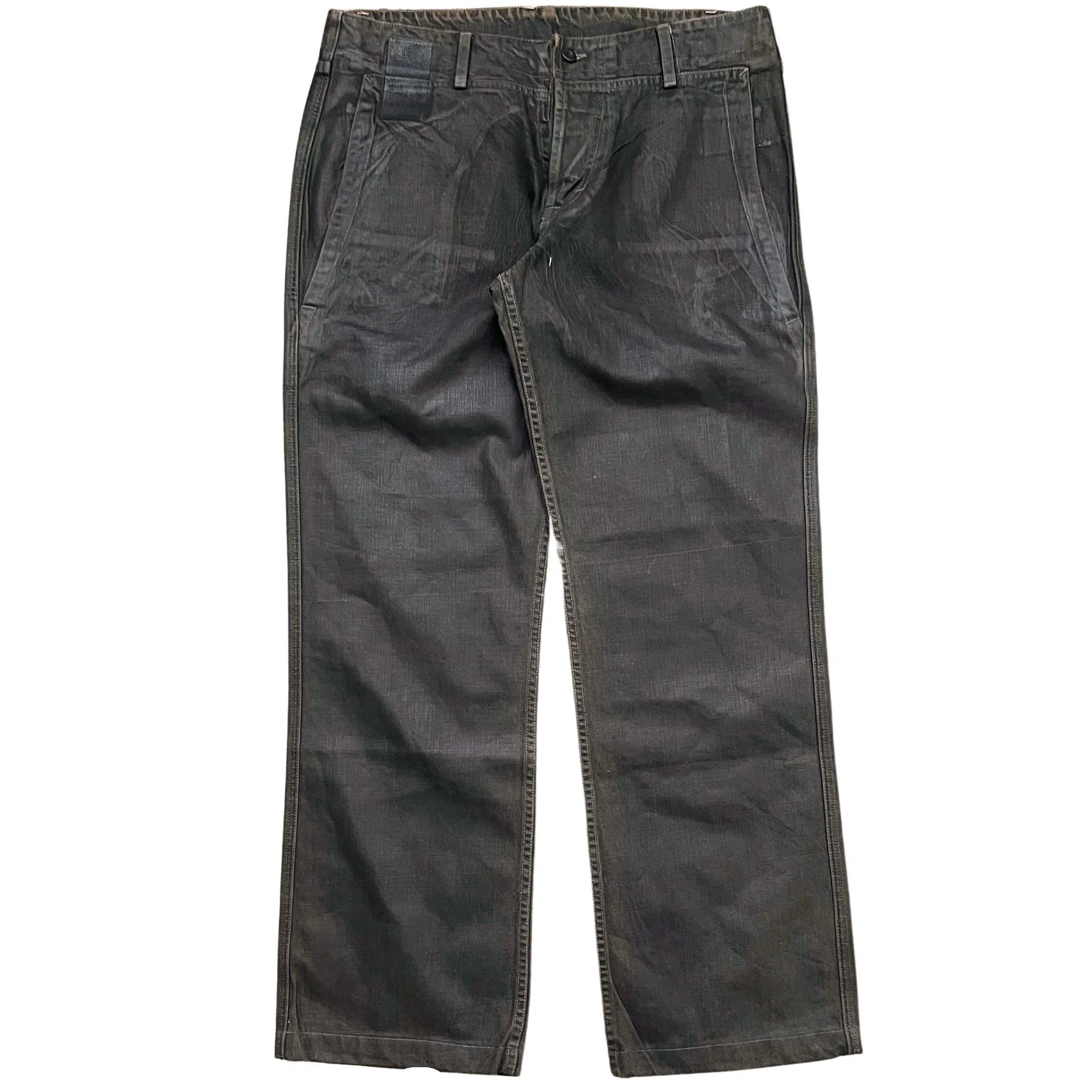 Rick Owens Slab Wide Pockets Waxed Oil Stain Brown 2002
