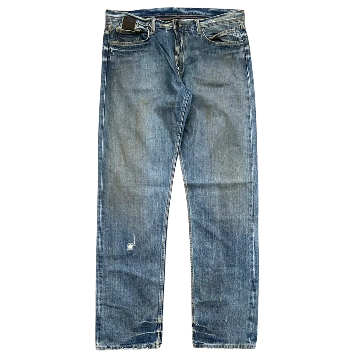 Rick Owens Slab Hogs Blue Wax Oil Distress Denim 2002