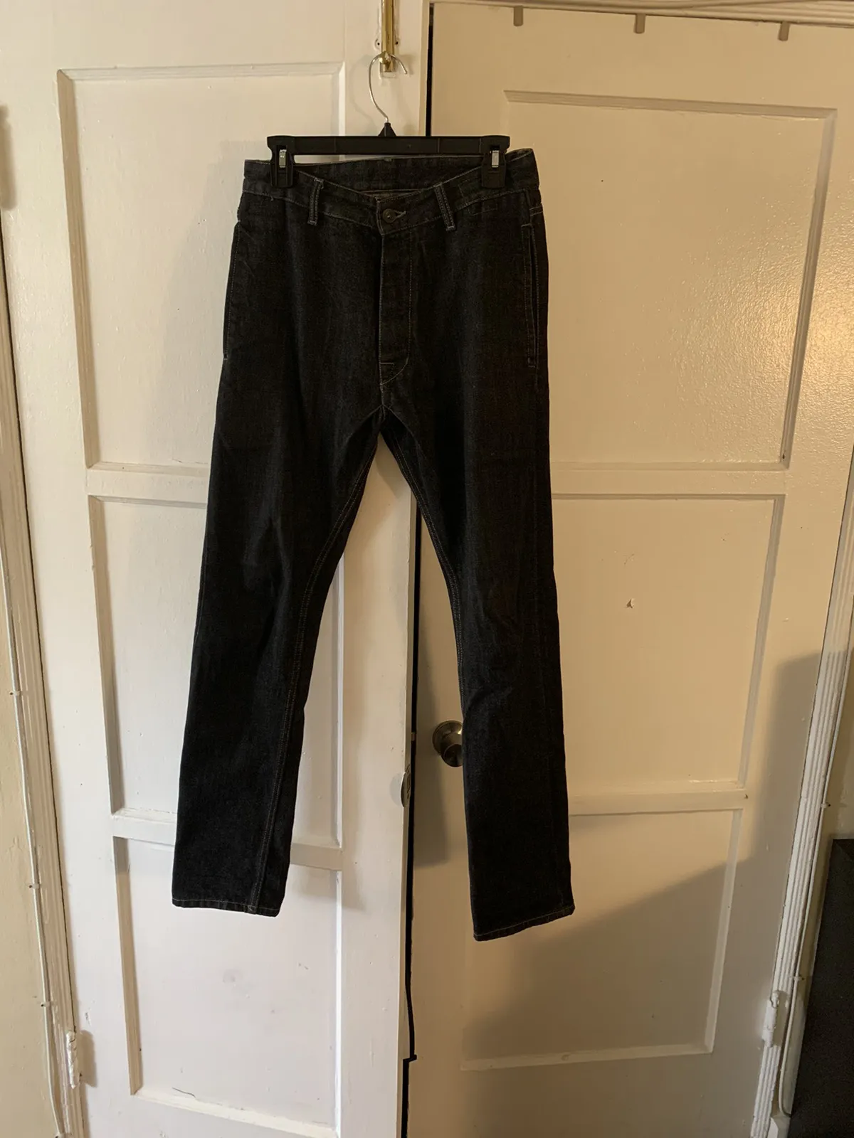 Unwashed black denim