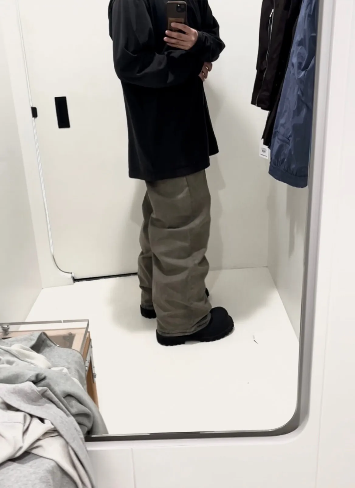 Rick Owens Geth Jeans Mineral Pearl Taupe wide leg DRKSHDW