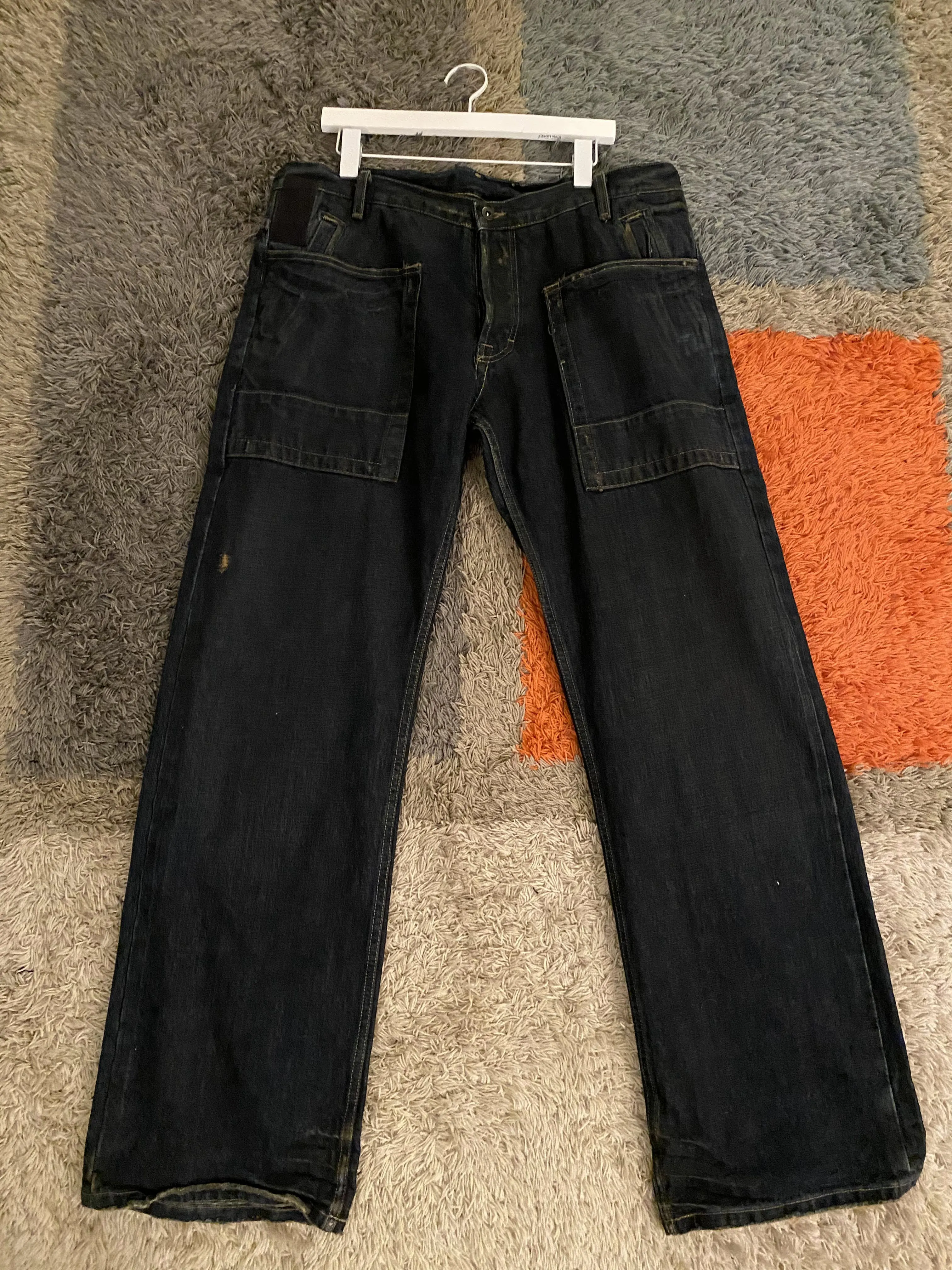Rick Owens Slab Cargo Denim Pants