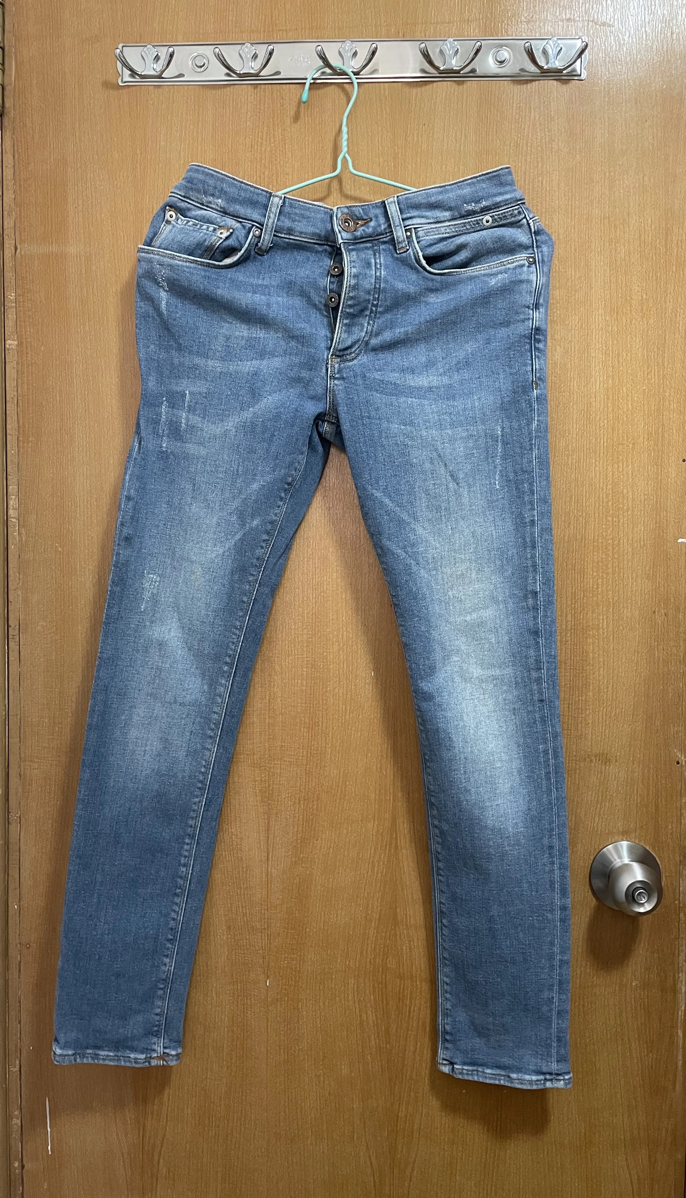 River Island Skinny Jeans In Mid Blue Wash