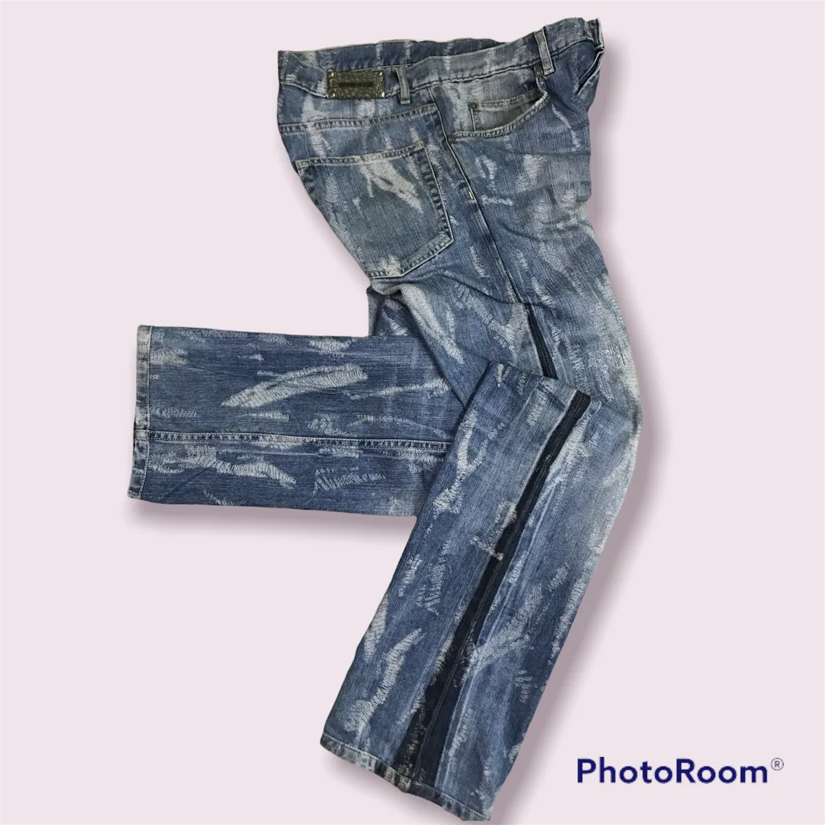 Laser Engraved Denim Pants