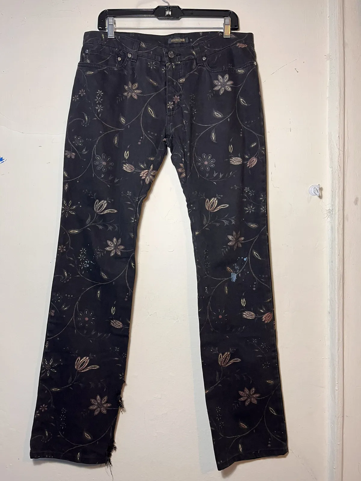 ROBERTO CAVALI Washed Printed Denim