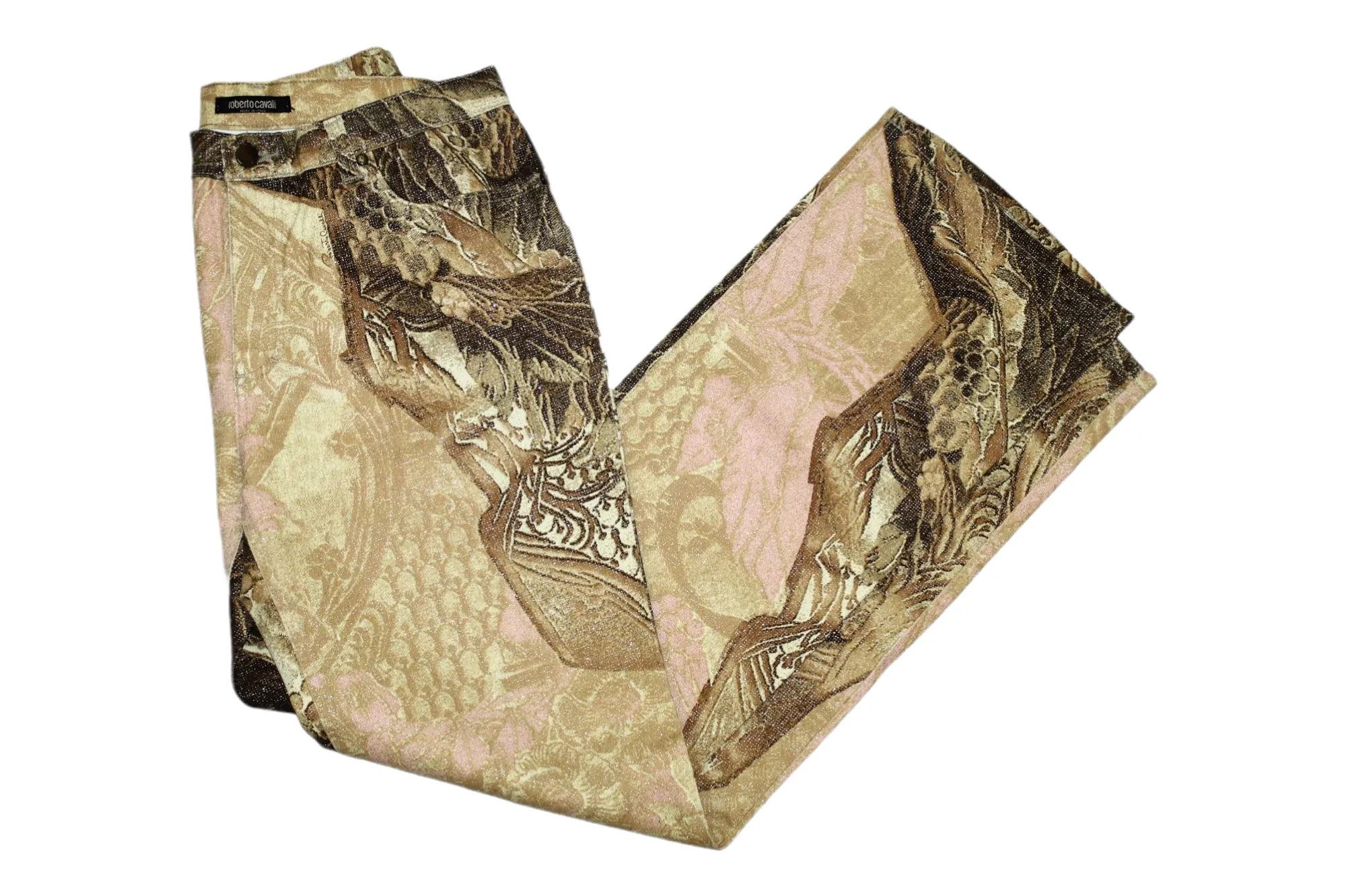 💥 RARE 💥 Roberto Cavalli Dragon Scales Print Flared Jeans
