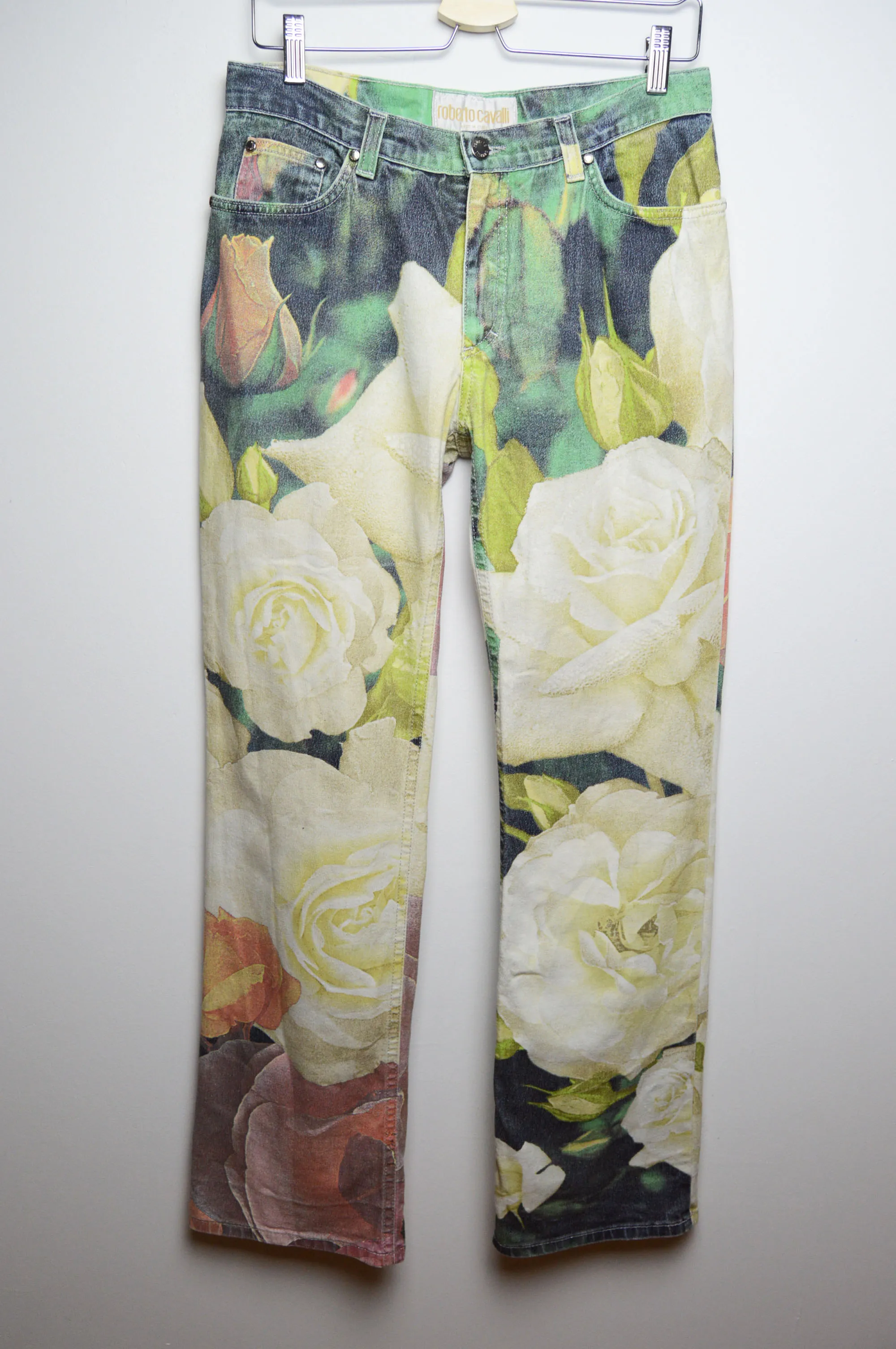cavalli full print roses pants rare archival
