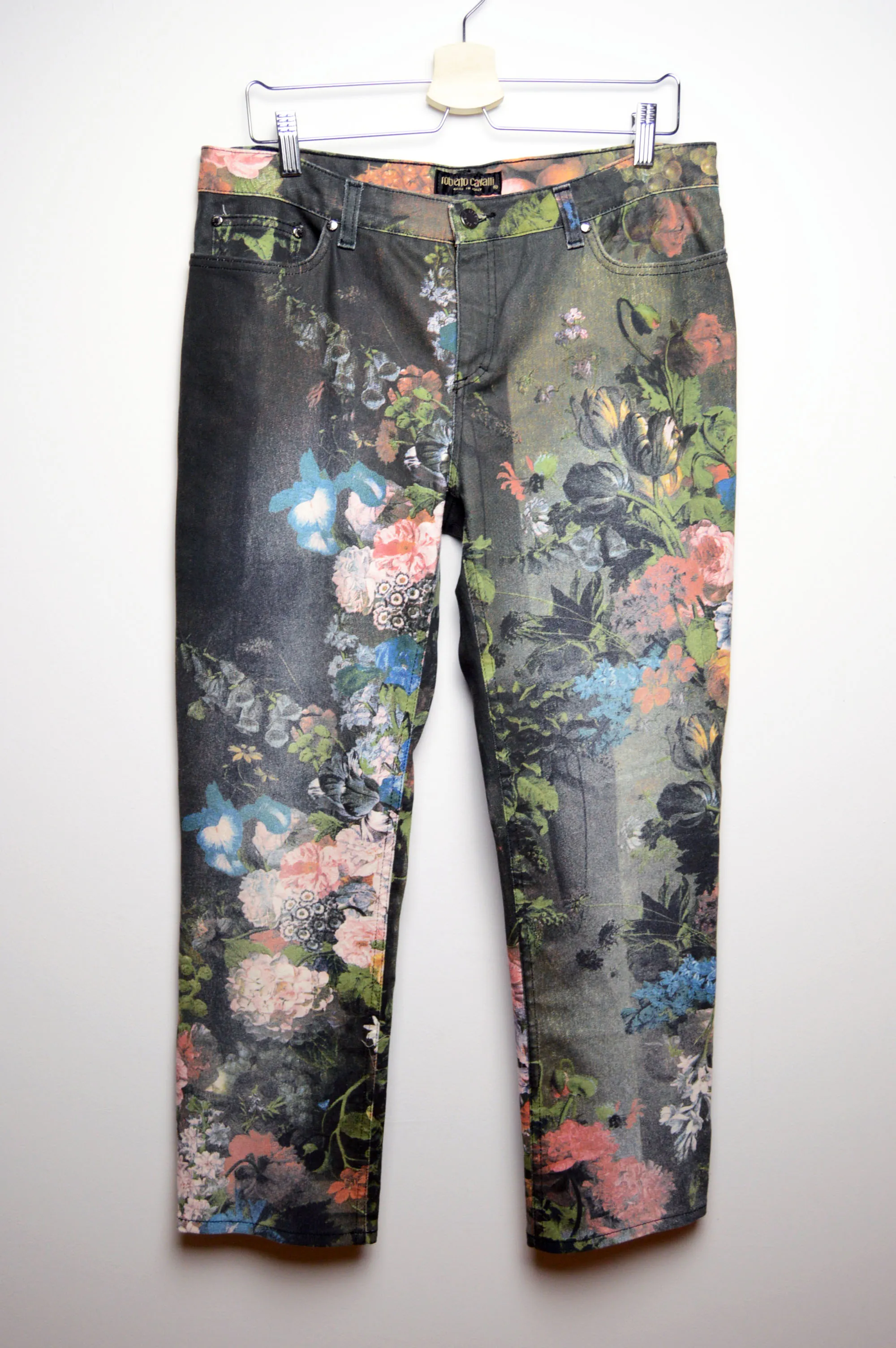 cavalli full print flower pants archive