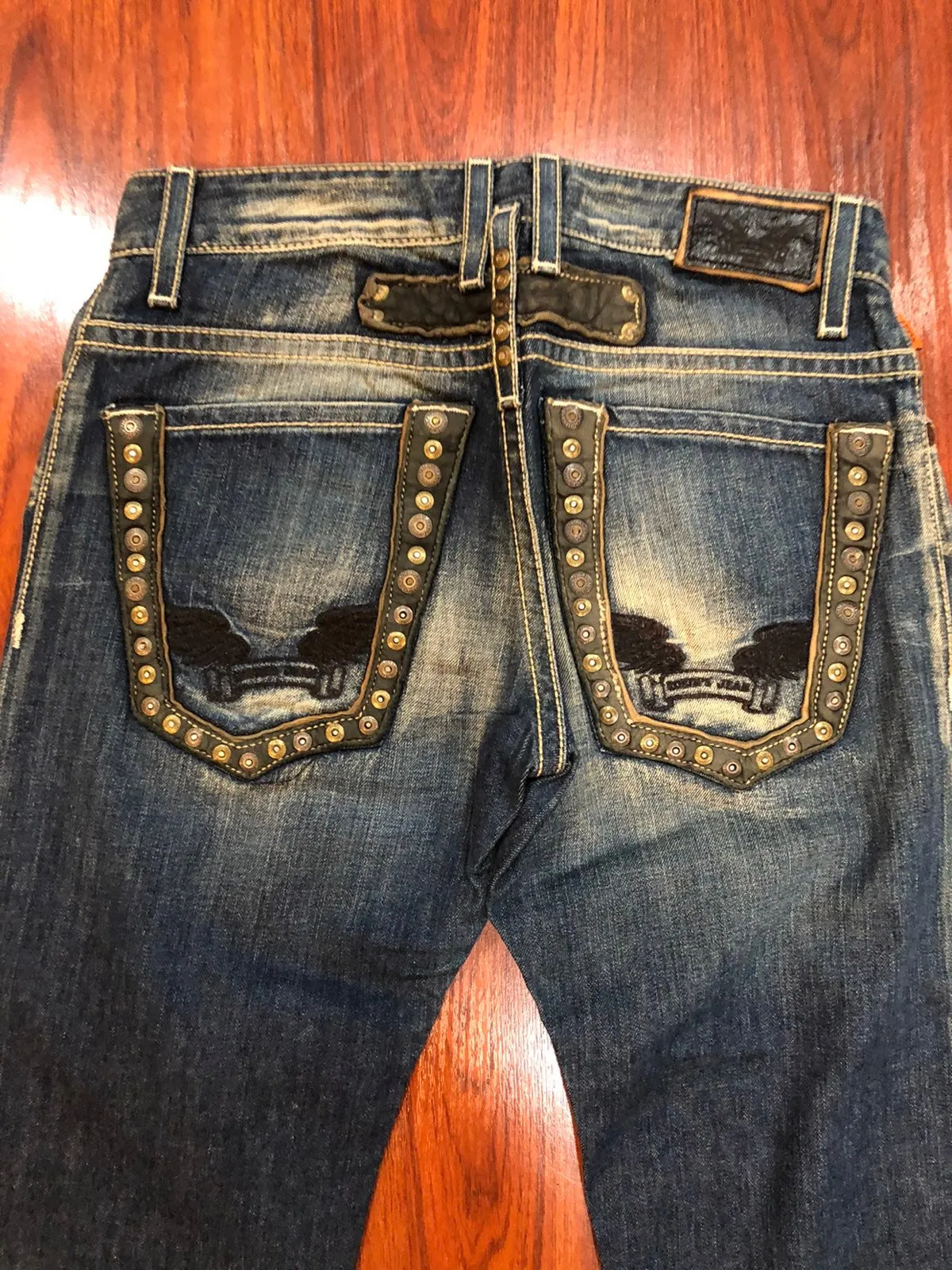 NEW ROBINS JEANS BROWN RIVETS SZ 29