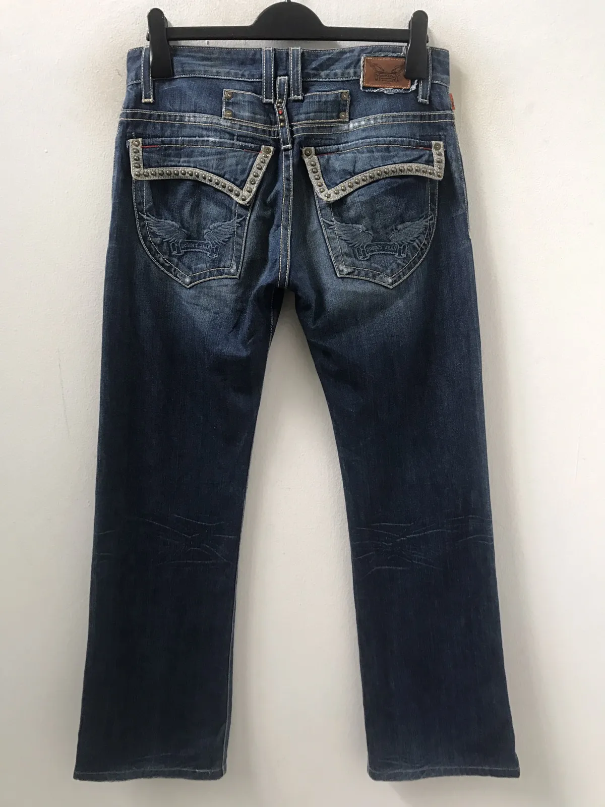 Robin Jeans Biker Made in Usa Studded Flare Denim Pant