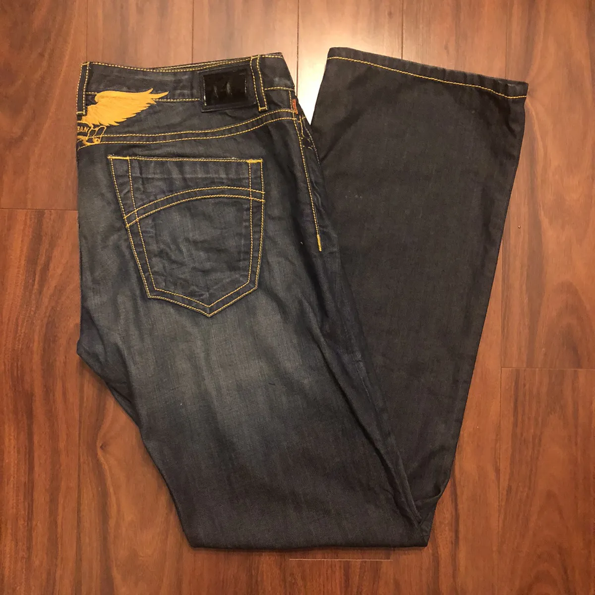 ROBIN'S JEAN designer DOUBLE POCKET Golden Wings Denim JEANS