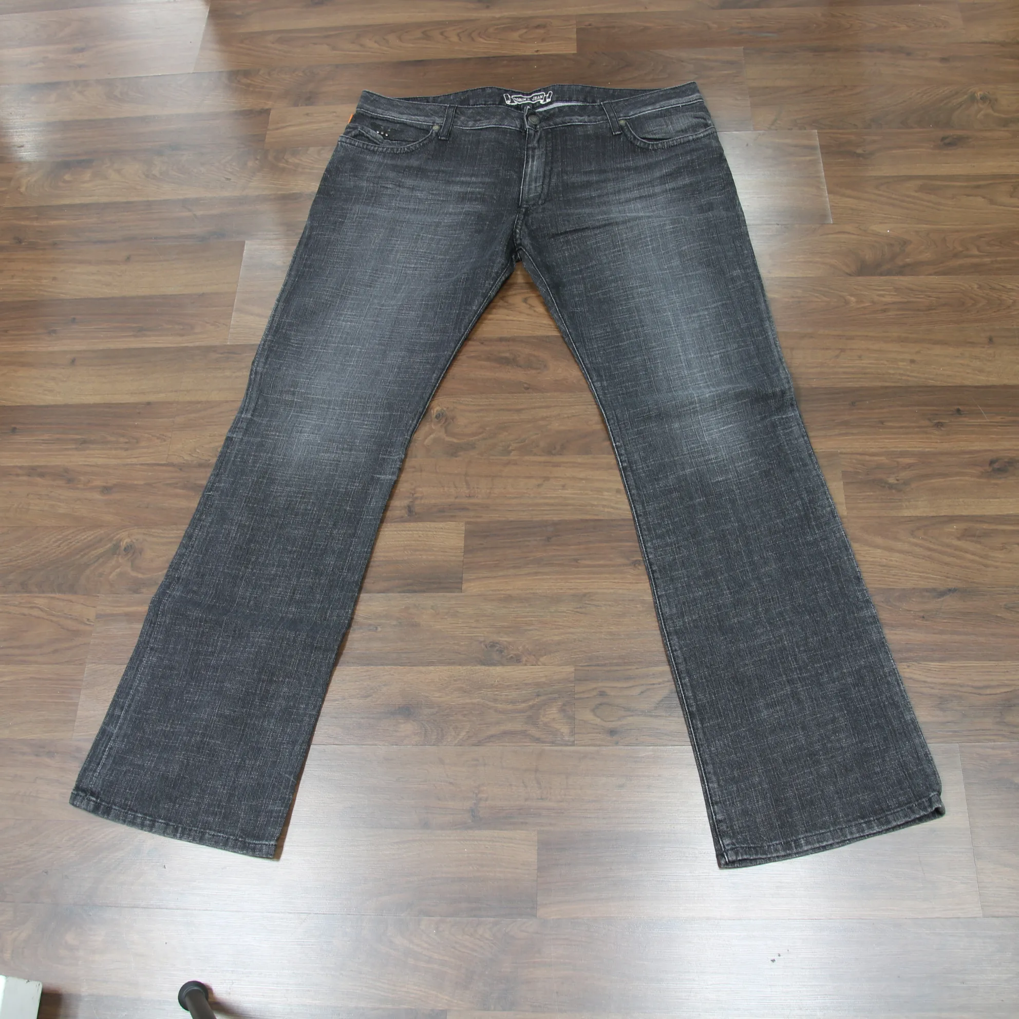 Men's Boot Cut Studded Grey Denim Jeans
