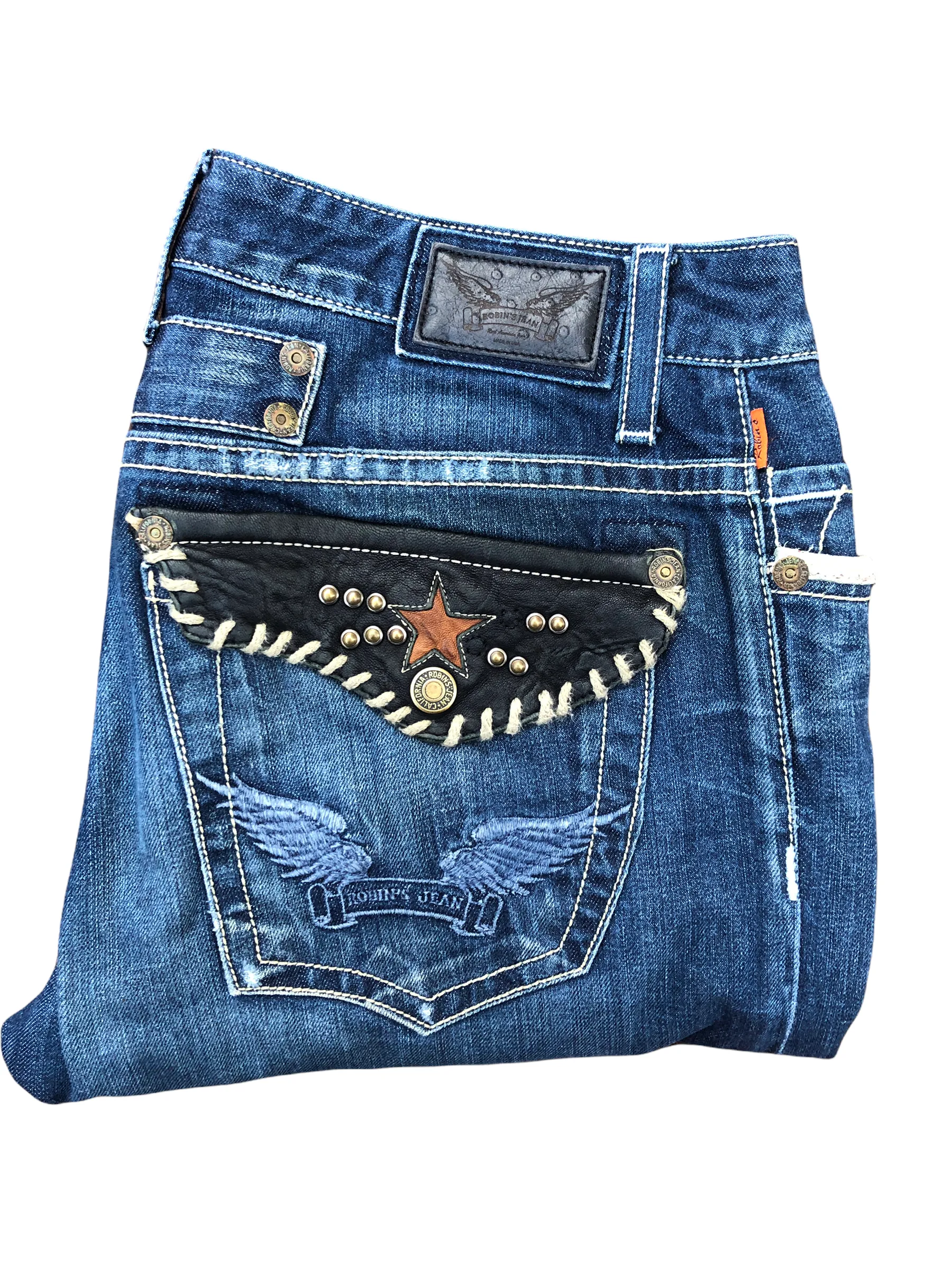 Vintage Robin's Jeans Embroidered Jeans Size 34 Blue
