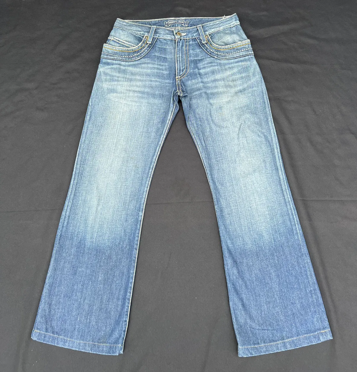 Vintage ROBINS JEAN Usa Distress Denim Navajo Flare Jeans