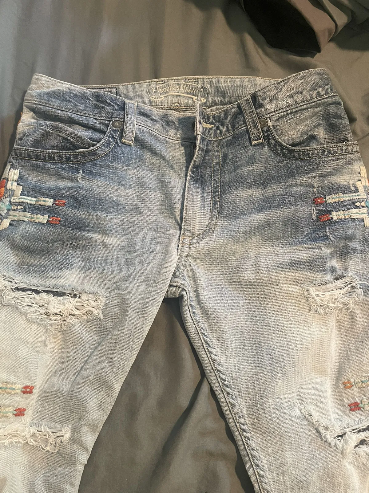 Robins jeans w tribal stitching