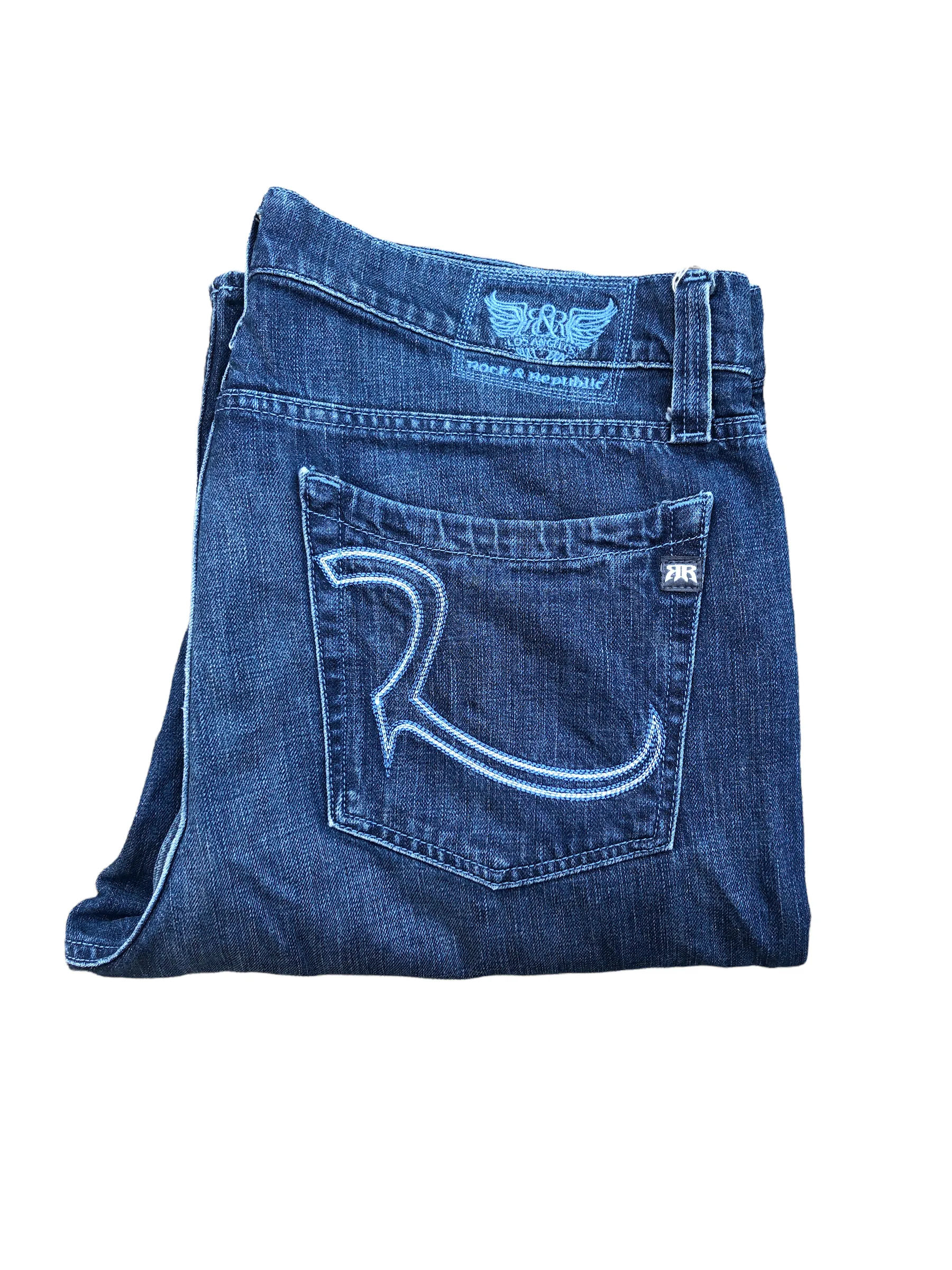 Vintage Rock & Republic Embroidered Jeans Size 40 Blue